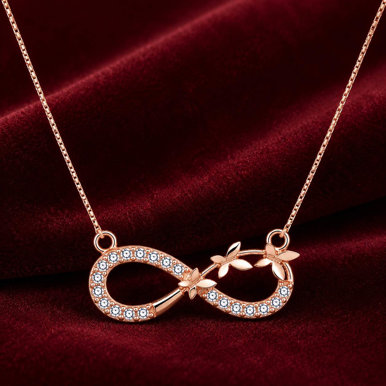 Forevershine Rose Gold Plated Ad Infinity Pendant Necklace For Women