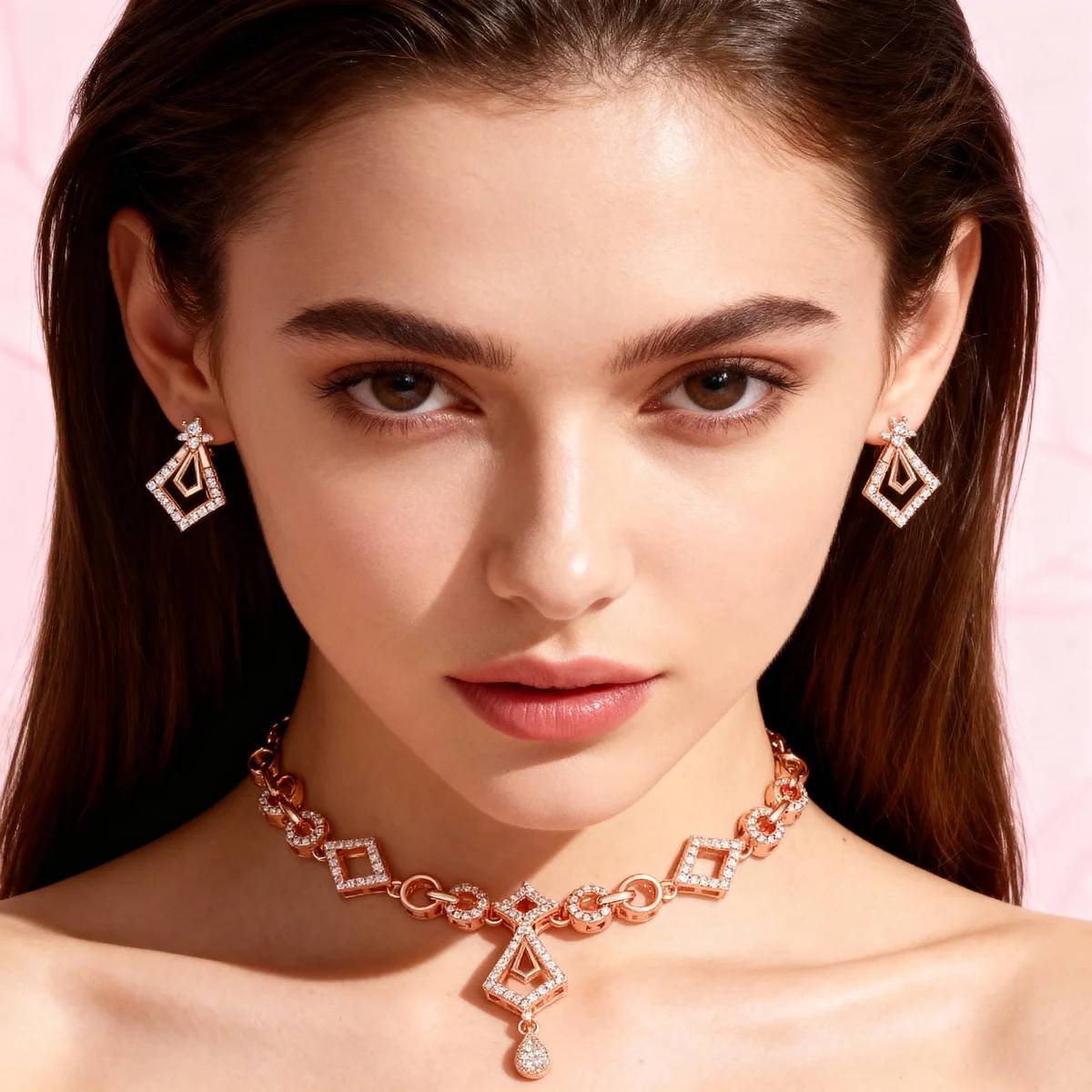 Jewellery set styled on model
