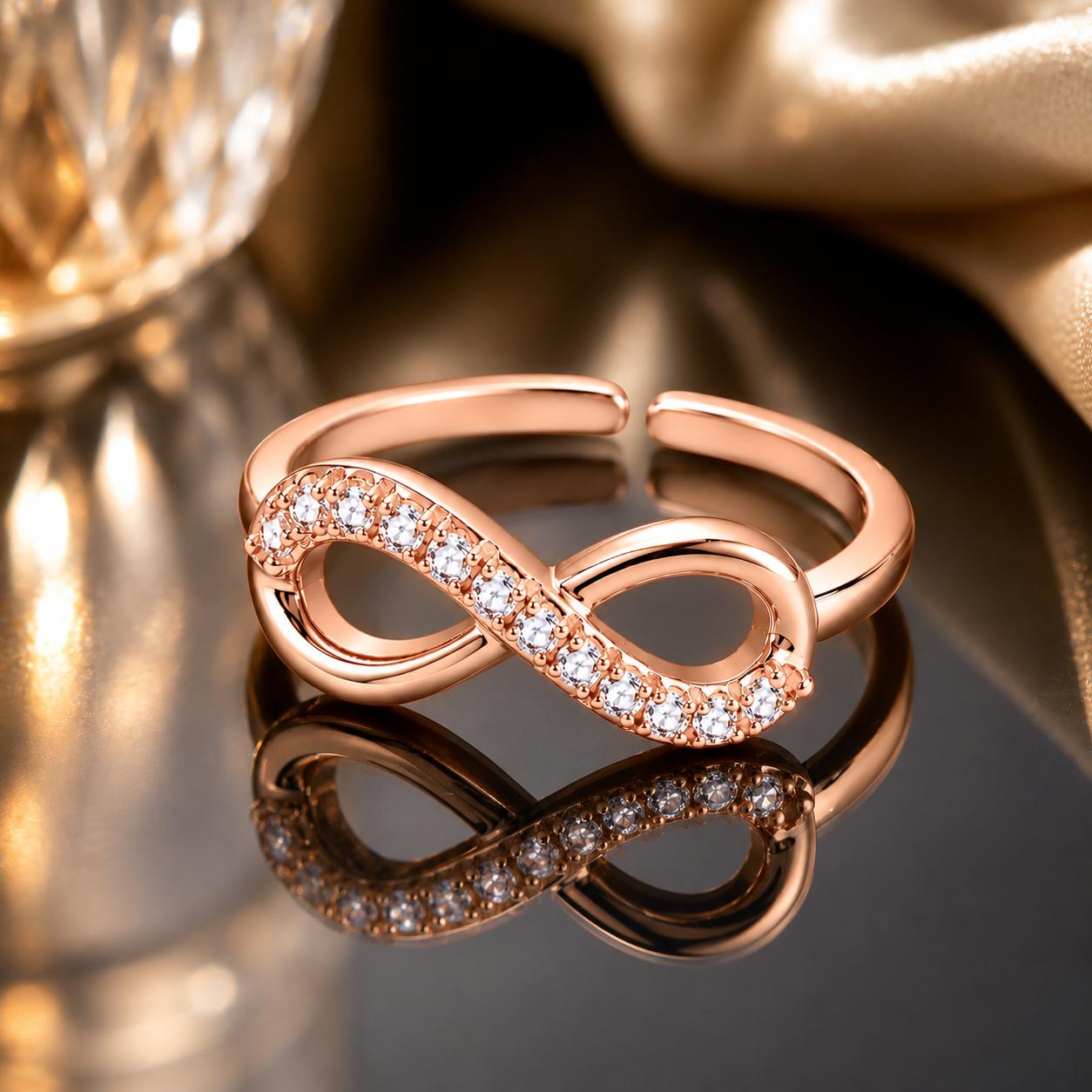 Rose Gold Infinity Adjustable Ring