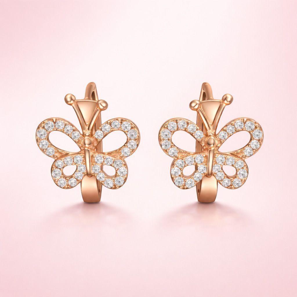 Forevershine Exquisite Rose Gold Butterfly Earrings | Timeless Elegance Luxury Craftsmanship And Nature Inspired Beauty Symbolic | Meaning Of Butterflies, Luxurious Rose Gold Craftsmanship - Image 4