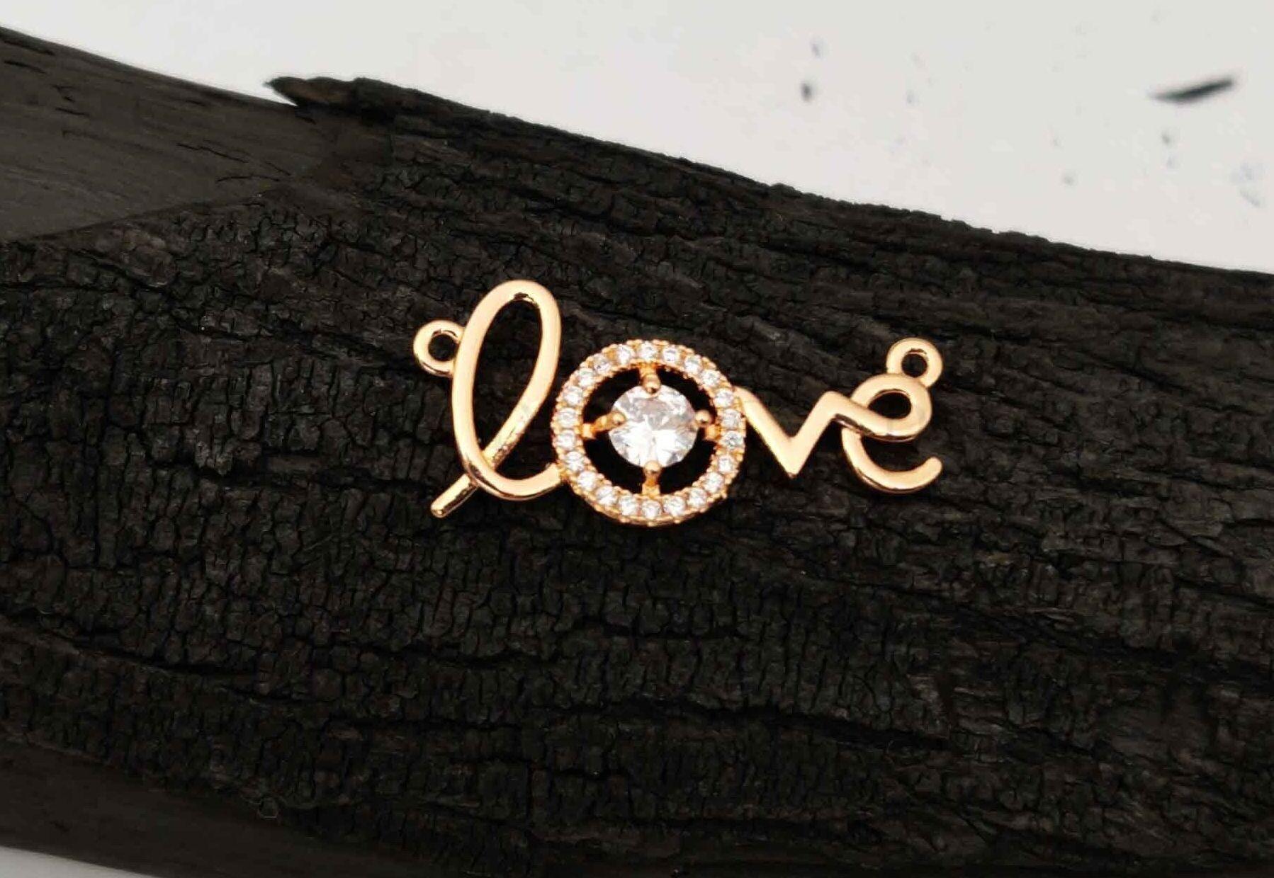 Forevershine Rose Gold Ad Cz Love Pendant Necklace For Women | Crystal Stone Chain Lightweight | Stylish Anti Tarnish Hypoallergenic Jewellery Gift For Her Girls - Image 3