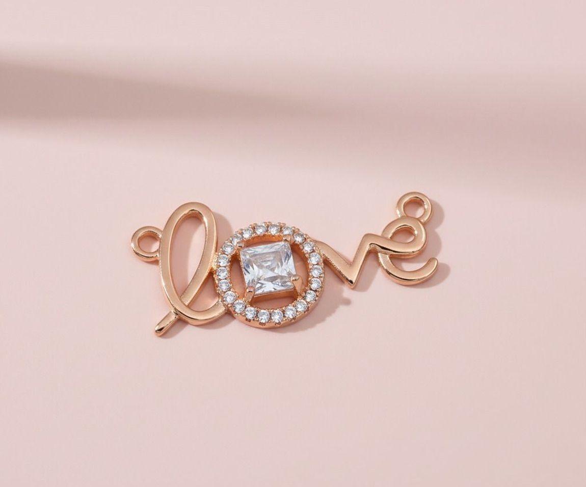 Forevershine Rose Gold Plated Love Pendant Necklace For Women With Crystal Stone | Adjustable Chain Romantic Elegant Jewelry | Tarnish Resistant Hypoallergenic Gift For Girls Birthday Anniversary
