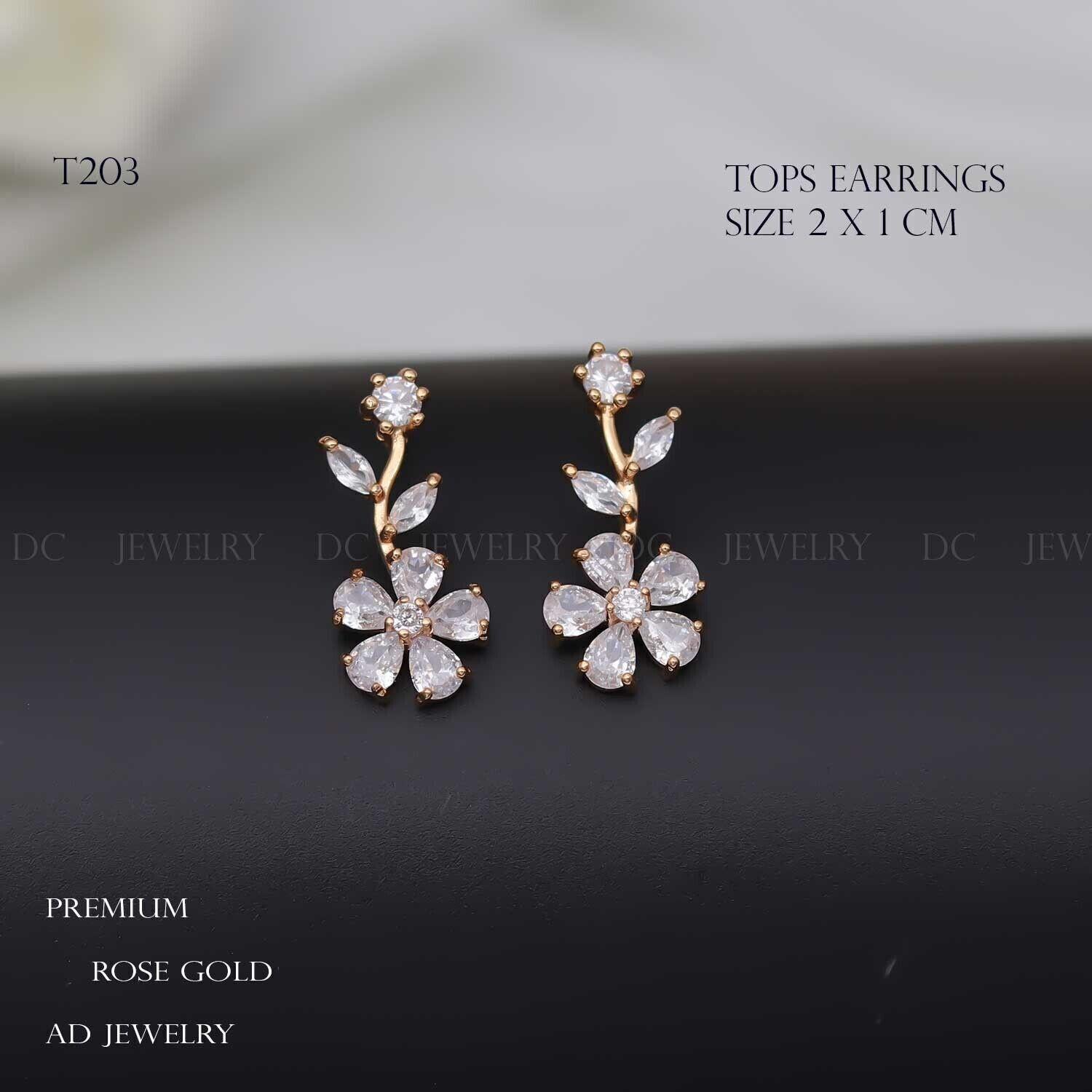 Forevershine Anti Tarnish Rose Gold Flower Ear Crawler Earrings, Cubic Zirconia Crystal Vine Climber, Floral Design|lightweight|gift For Her|for Women & Girls - Image 3
