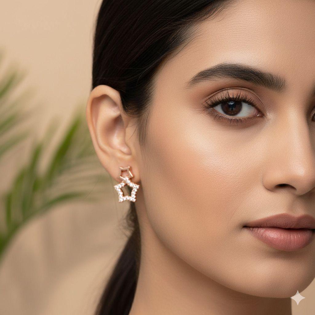 Forevershine Anti Tarnish Rose Gold Circular Drop Earrings With Cubic Zirconia, Spiral Design, Teardrop Dangle|lightweight|gift For Her|skin Friendly & Hypoallergenic|stylish Jewelry For Women & Girls - Image 2