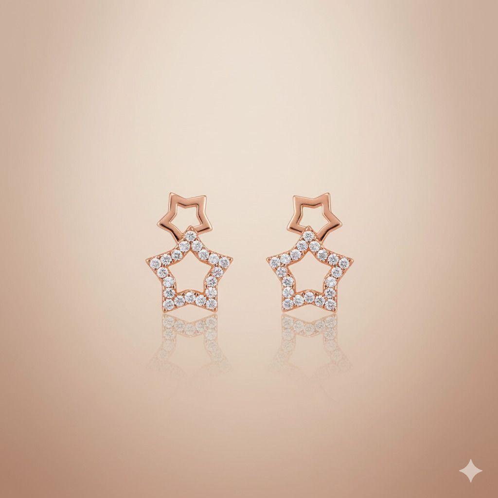 Forevershine Anti Tarnish Rose Gold Circular Drop Earrings With Cubic Zirconia, Spiral Design, Teardrop Dangle|lightweight|gift For Her|skin Friendly & Hypoallergenic|stylish Jewelry For Women & Girls