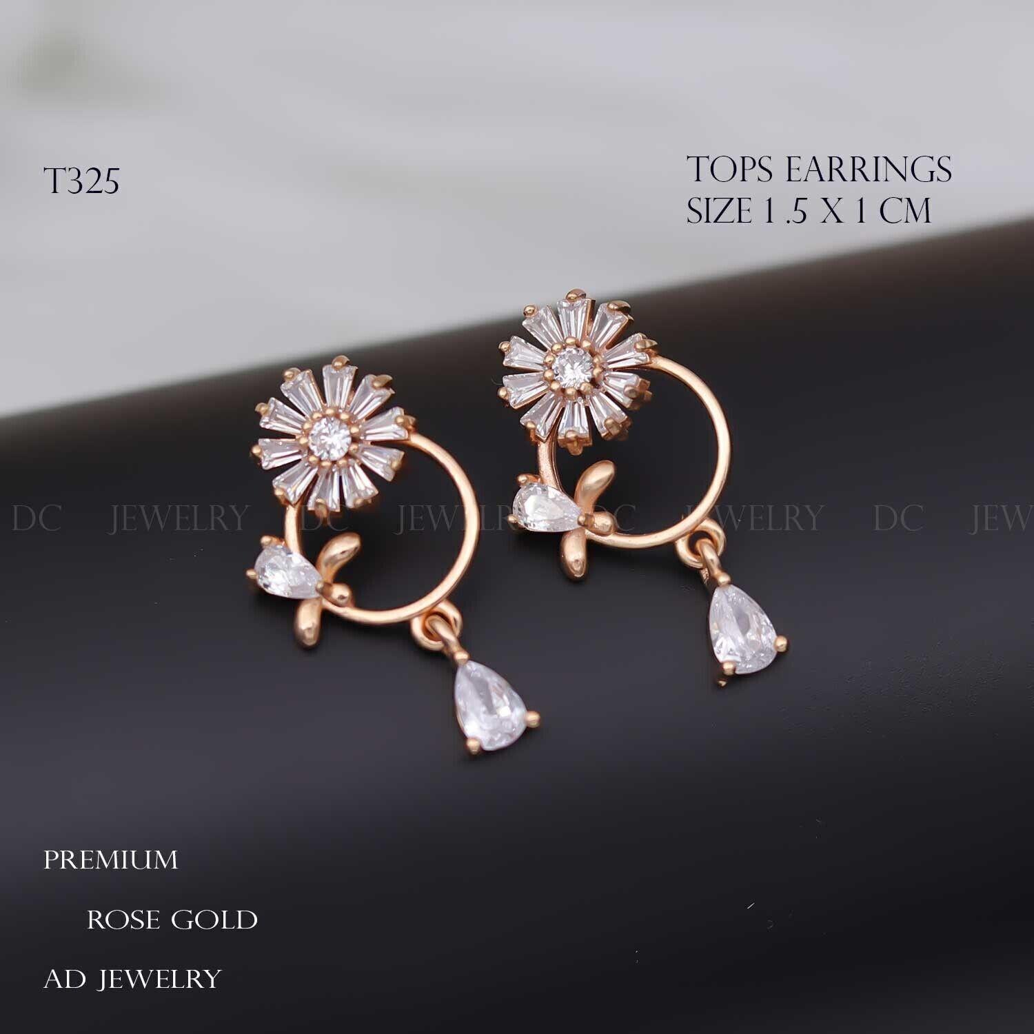 Forevershine Anti Tarnish Rose Gold Angel Wing Stud Earrings With Cubic Zirconia Stones | Lightweight Hypoallergenic Stylish Jewellery Gift For Women & Girls - Image 3