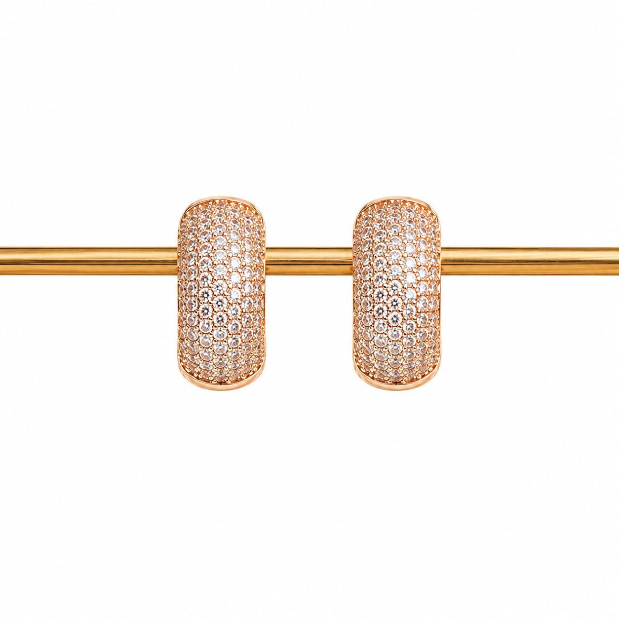 Forevershine Anti Tarnish Rose Gold Alloy American Diamond Cubic Zirconia Minimal Classic Traditional Hoop Earrings For Women & Girls Fashion Jewellery, Party, Wedding Gift - Image 8
