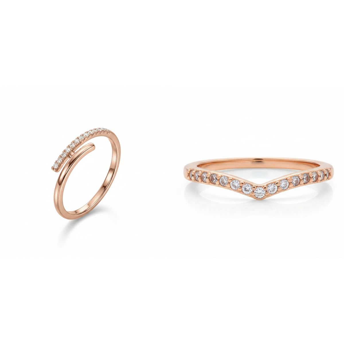 Forevershine Rose Gold Rose Gold Plated American Diamond Cubic Zirconia Minimal Modern Traditional Adjustable Ring For Women & Girls Fashion Jewellery, Party, Wedding Gift
