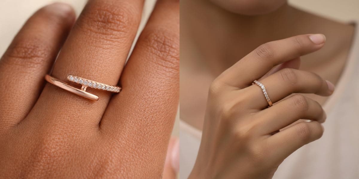 Forevershine Rose Gold Rose Gold Plated American Diamond Cubic Zirconia Minimal Modern Traditional Adjustable Ring For Women & Girls Fashion Jewellery, Party, Wedding Gift - Image 3