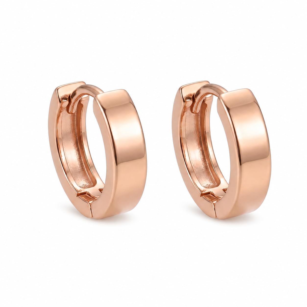 Forevershine Rose Gold Alloy American Diamond Cubic Zirconia Minimal Round Classic Hoop Earrings For Women & Girls Fashion Jewellery, Party, Wedding Gift