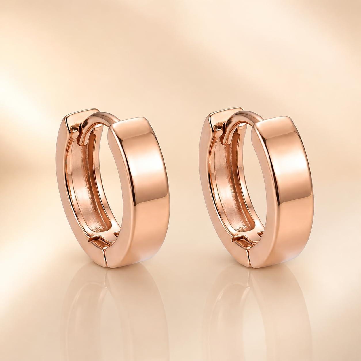 Forevershine Rose Gold Alloy American Diamond Cubic Zirconia Minimal Round Classic Hoop Earrings For Women & Girls Fashion Jewellery, Party, Wedding Gift - Image 2