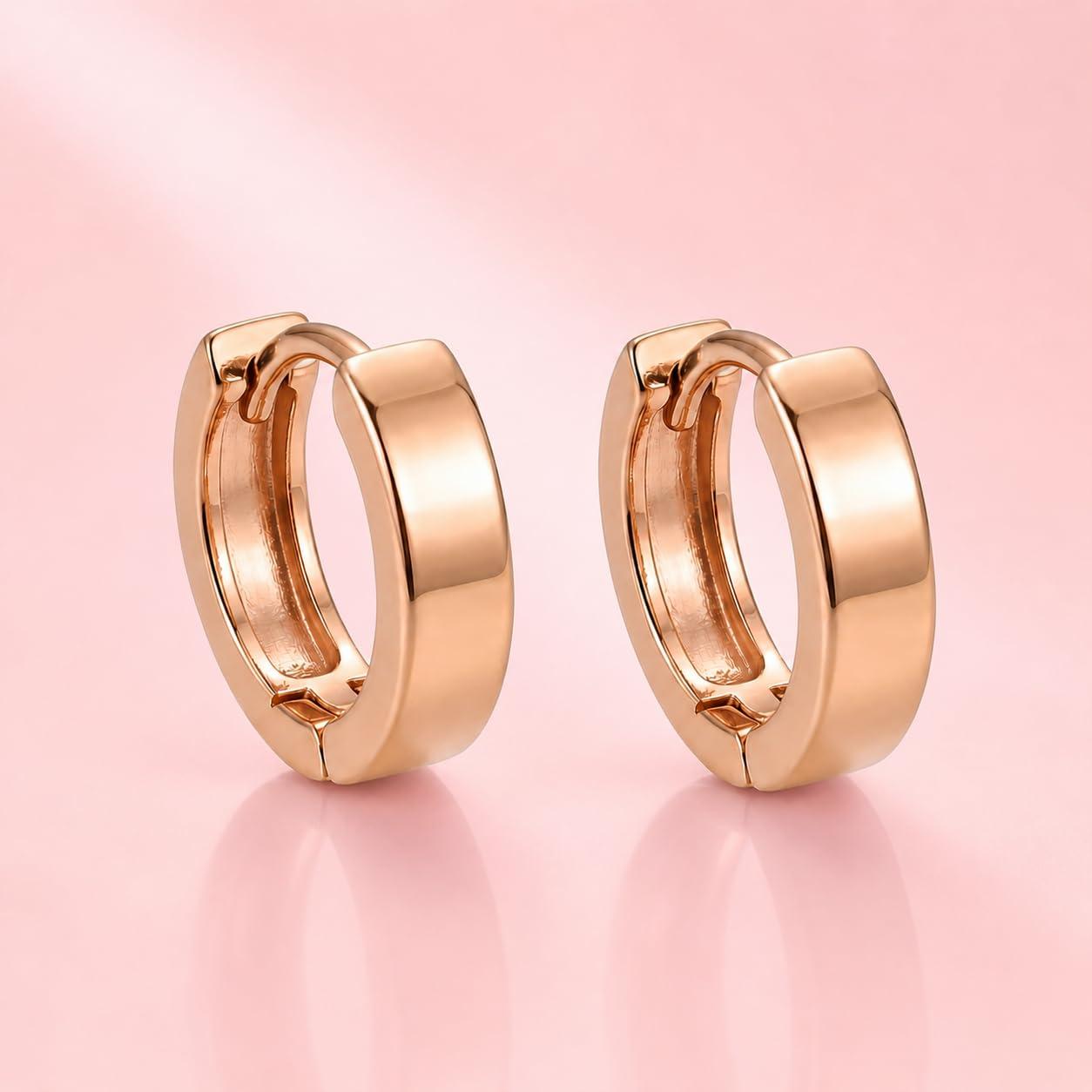 Forevershine Rose Gold Alloy American Diamond Cubic Zirconia Minimal Round Classic Hoop Earrings For Women & Girls Fashion Jewellery, Party, Wedding Gift - Image 5
