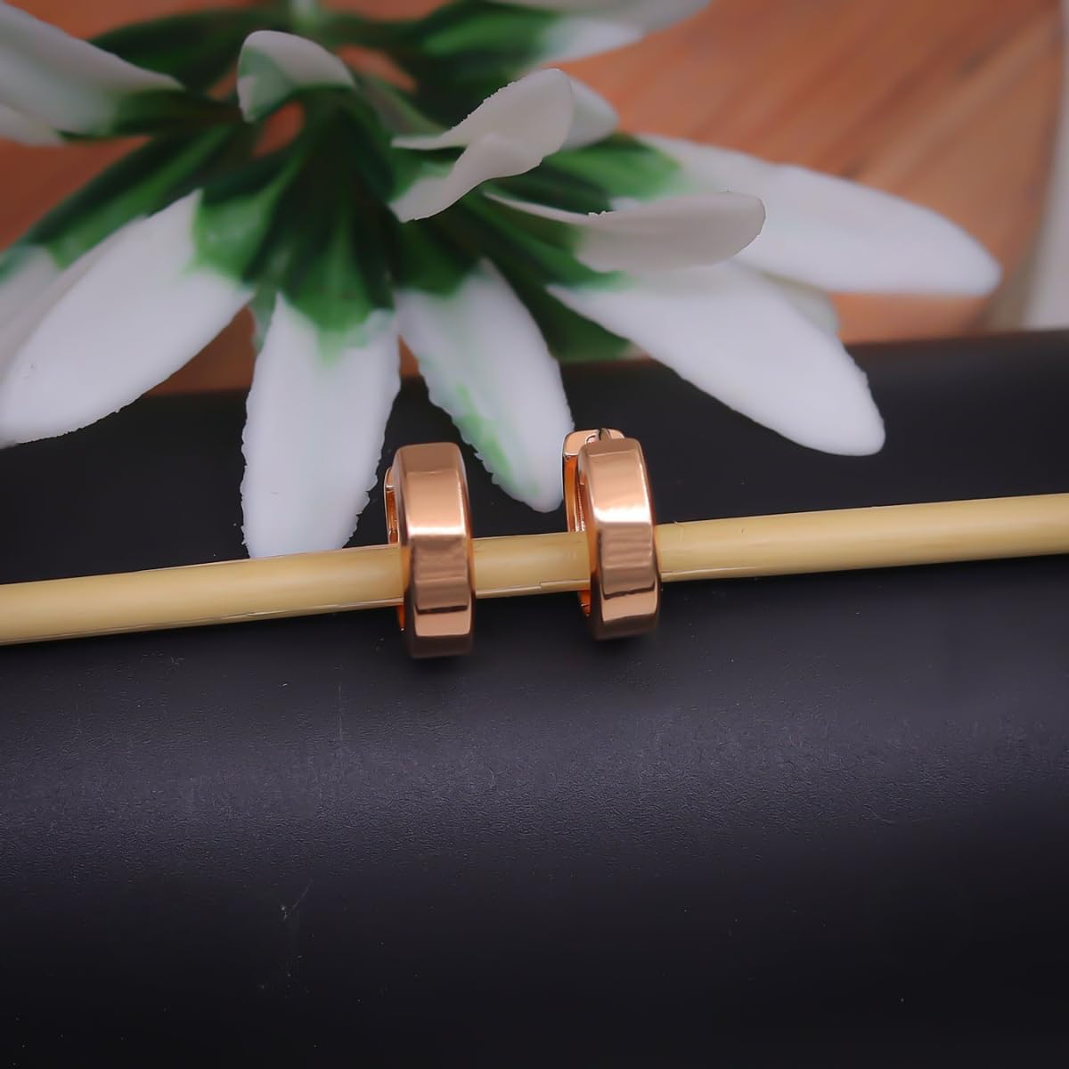Forevershine Rose Gold Alloy American Diamond Cubic Zirconia Minimal Round Classic Hoop Earrings For Women & Girls Fashion Jewellery, Party, Wedding Gift - Image 8