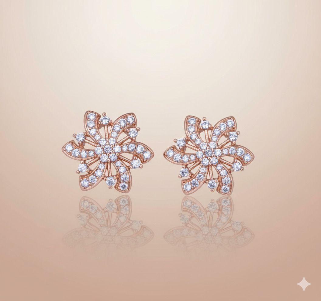 Forevershine Anti Tarnish Rose Gold Plated Teardrop Earrings, Cubic Zirconia Stone, Dangle Drop Style, Paisley Design|lightweight|gift For Her|for Women & Girls