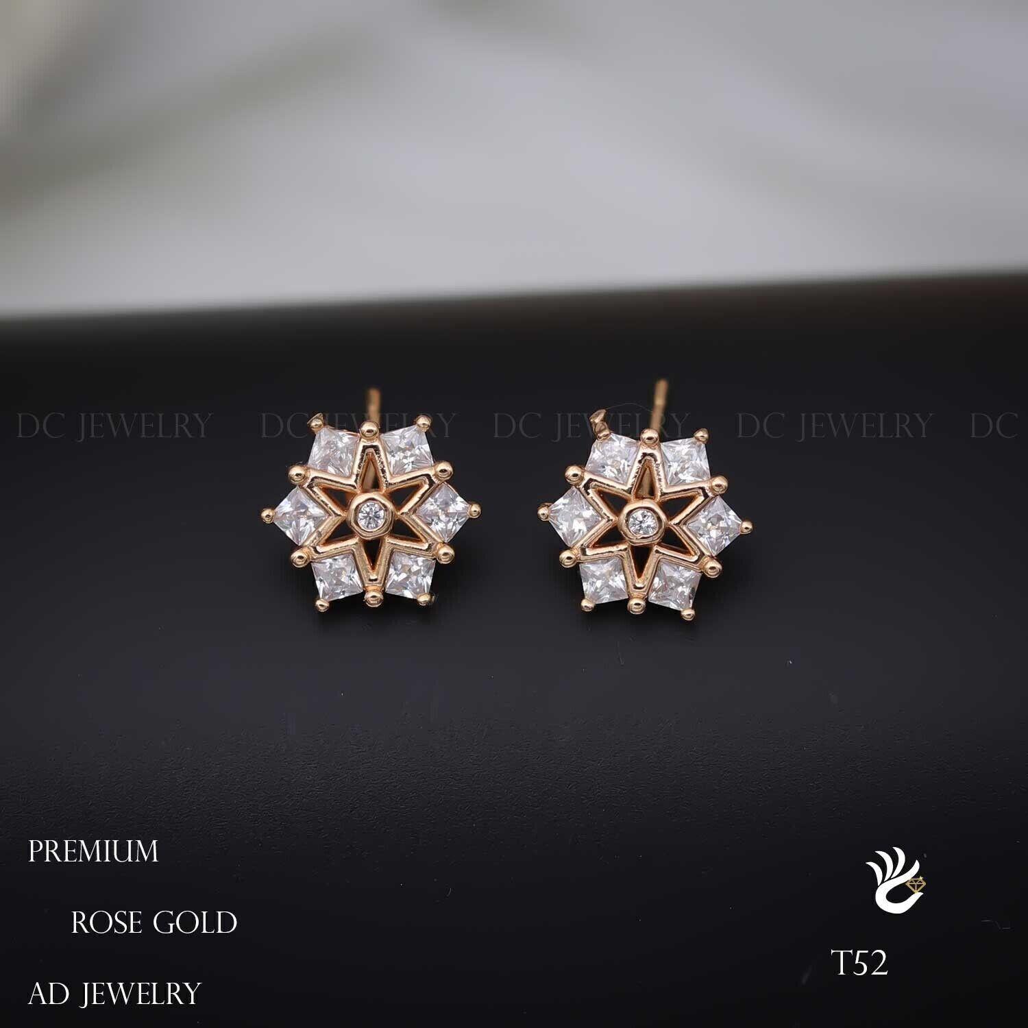 Forevershine Anti Tarnish Rose Gold Flower Stud Earrings, Cubic Zirconia, Halo Design, Pear Shape Stones|lightweight|gift For Her|skin Friendly & Hypoallergenic|stylish Jewelry For Women & Girls - Image 3