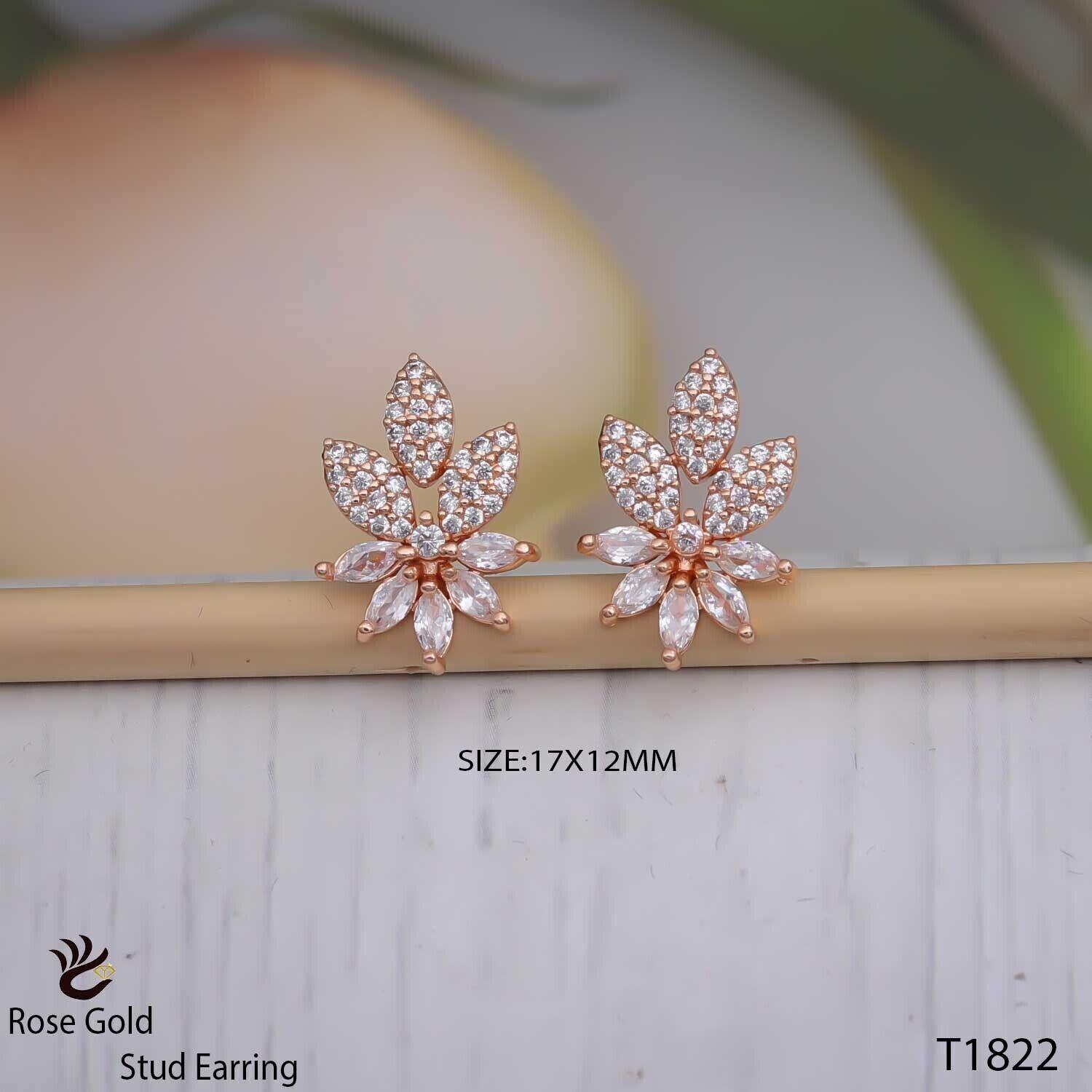 Forevershine Anti Tarnish Rose Gold Star Stud Earrings, Princess Cut Cubic Zirconia,|lightweight|gift For Her|skin Friendly & Hypoallergenic|stylish Jewelry For Women & Girls - Image 3