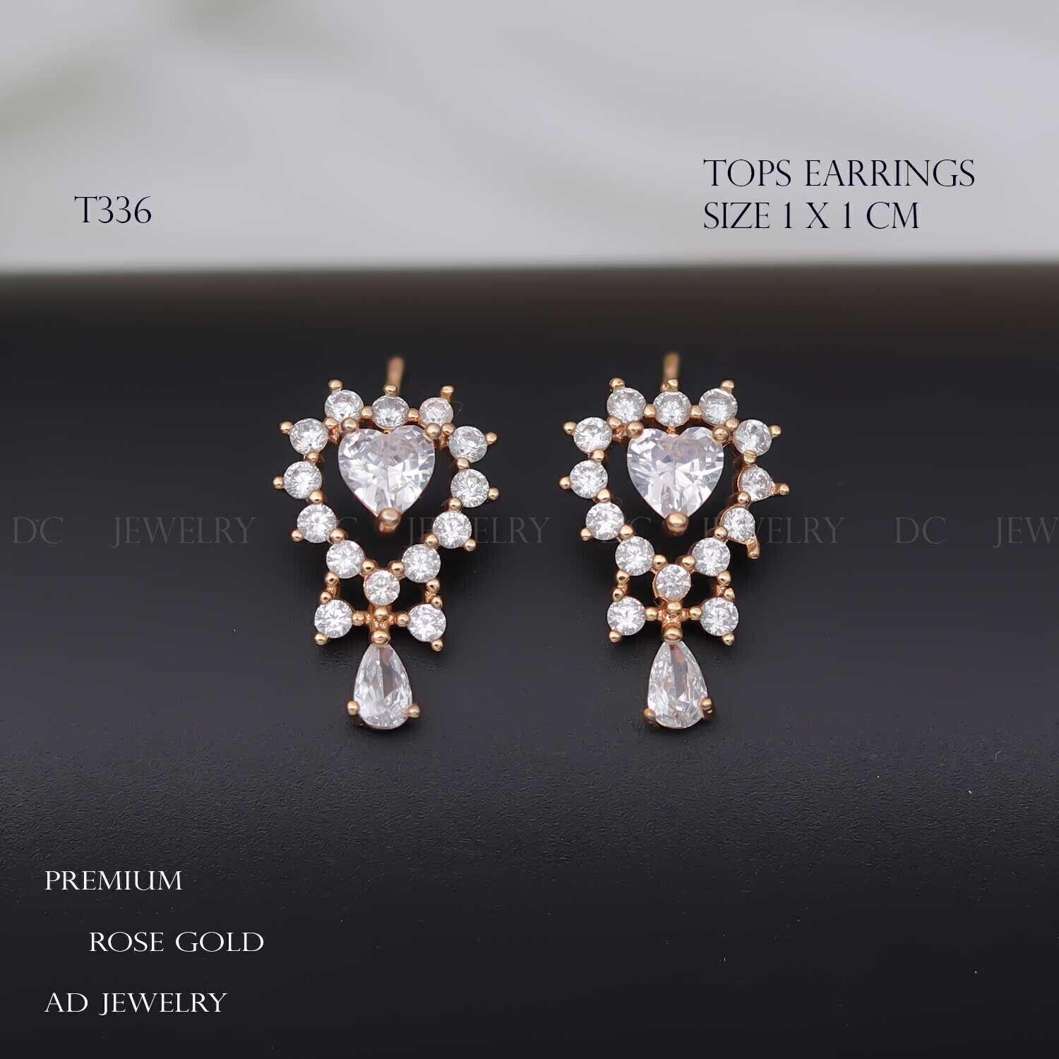 Forevershine Anti Tarnish Rose Gold Cubic Zirconia Heart Drop Earrings, Teardrop Dangle Studs, Crystal Stone|lightweight|gift For Her|skin Friendly & Hypoallergenic|stylish Jewelry For Women & Girls - Image 3