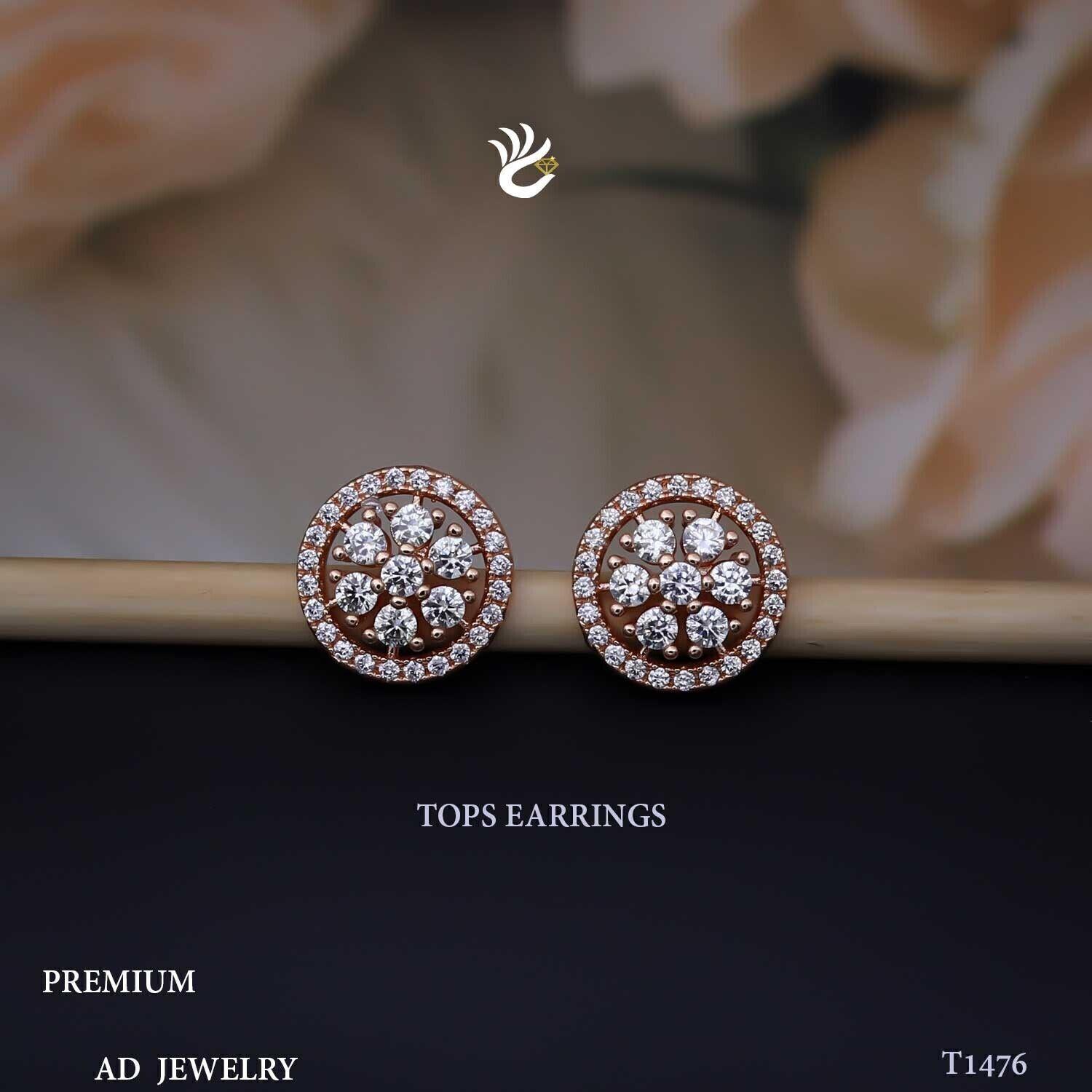 Forevershine Anti Tarnish Rose Gold Round Halo Stud Earrings, Cubic Zirconia, Cluster Design, Prong Setting|lightweight|gift For Her|skin Friendly & Hypoallergenic|stylish Jewelry For Women & Girls - Image 3