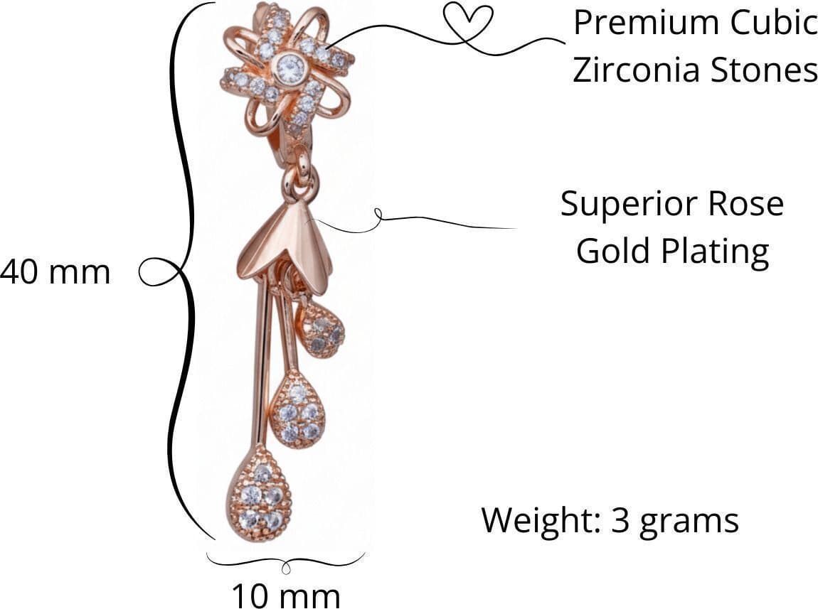 Forevershine Anti Tarnish Golden Plated Star Flower Cz Hanging Drop Earrings|lightweight|gift For Her|skin Friendly & Hypoallergenic|stylish Jewelry For Women & Girls - Image 4