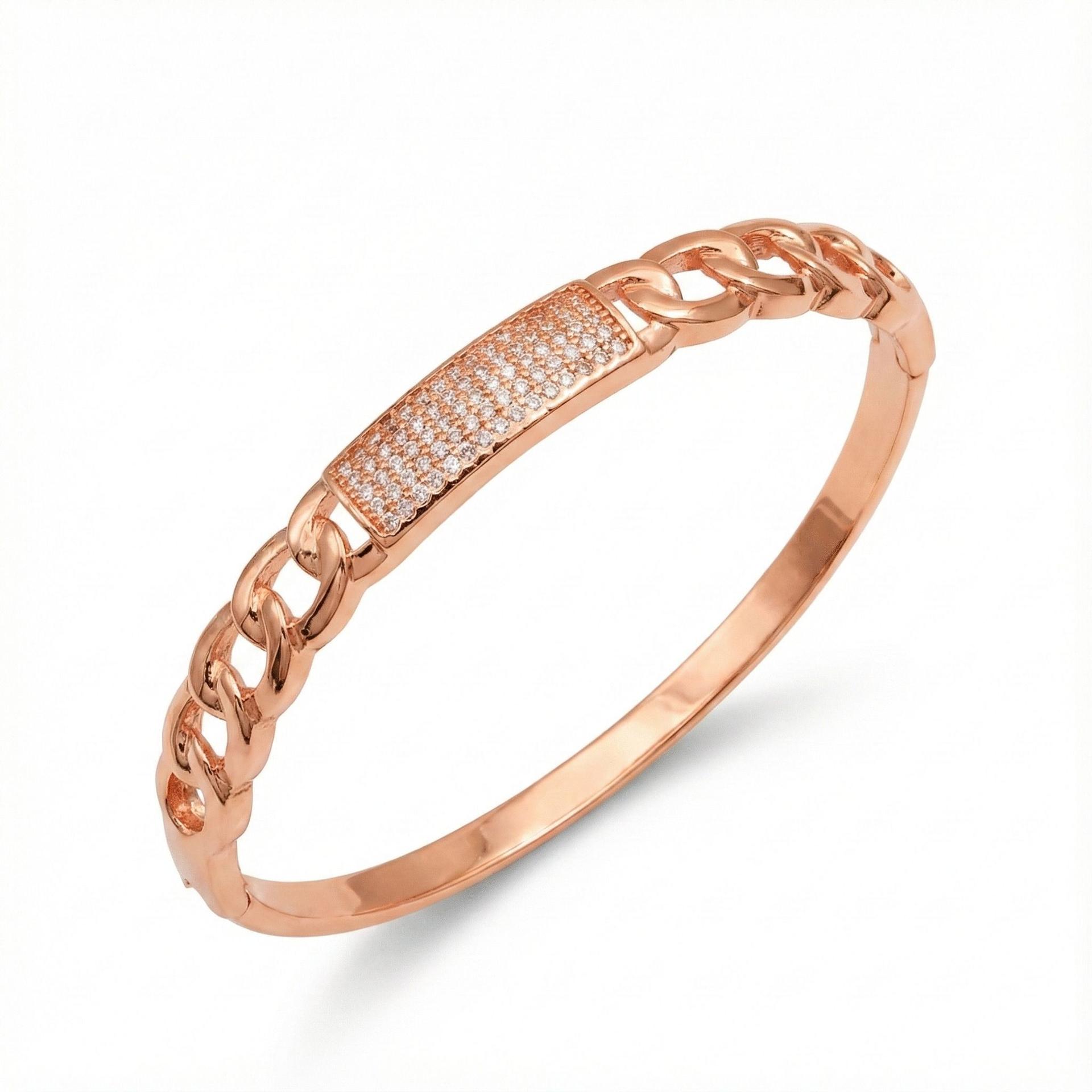 Forevershine Rose Gold Plated Ad Cz Chain Link Bracelet|lightweight |gift For Her|free Size With Hidden Safet Clasp|hypoallergenic |anti Tarnish|stylish Jewelry For Women & Girls - Image 5