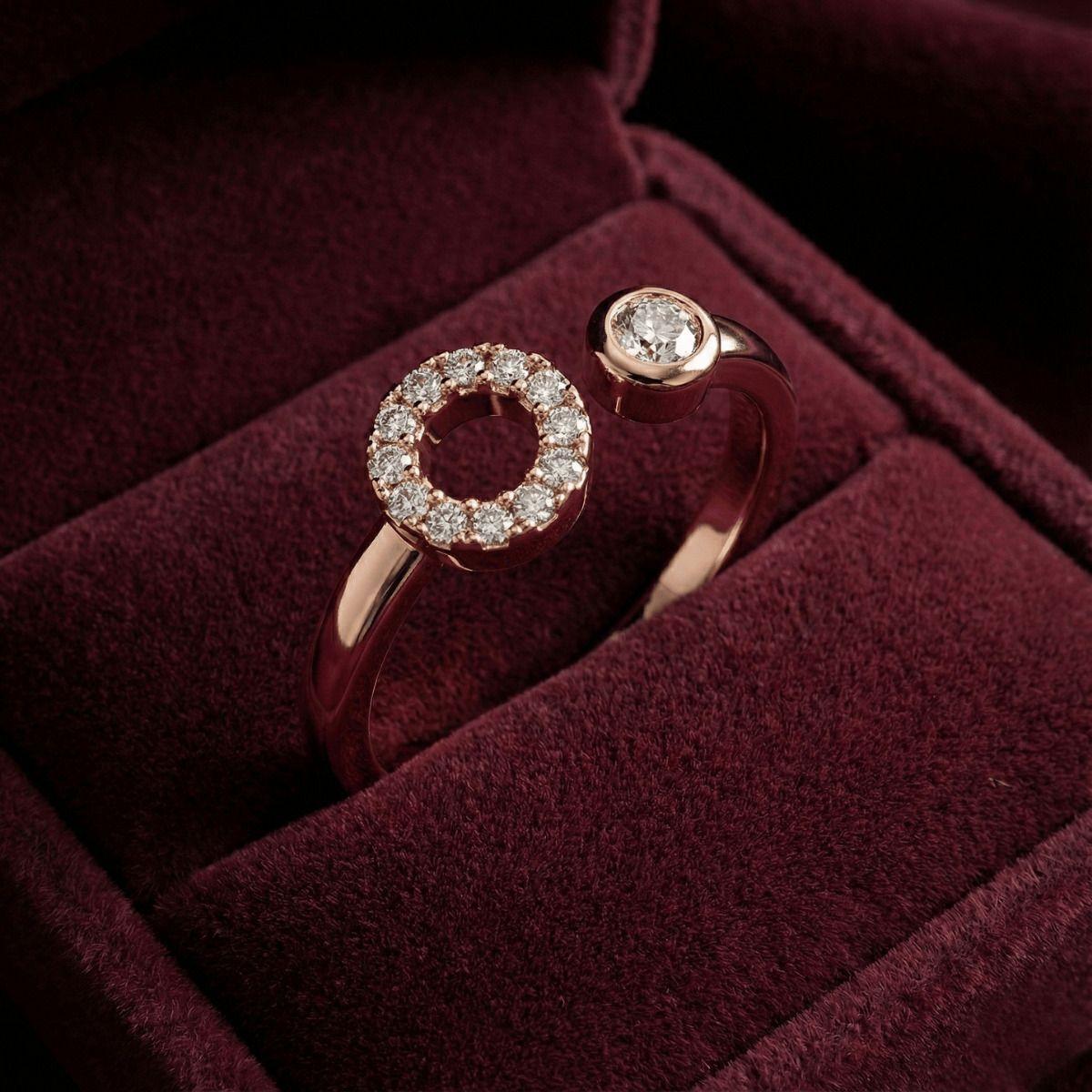 Forevershine Anti Tarnish Rose Gold Plated Adjustable Ring, Open Circle Design With Cubic Zirconia, Multi-Wear Versatile Jewelry|lightweight|gift For Her|for Women & Girls