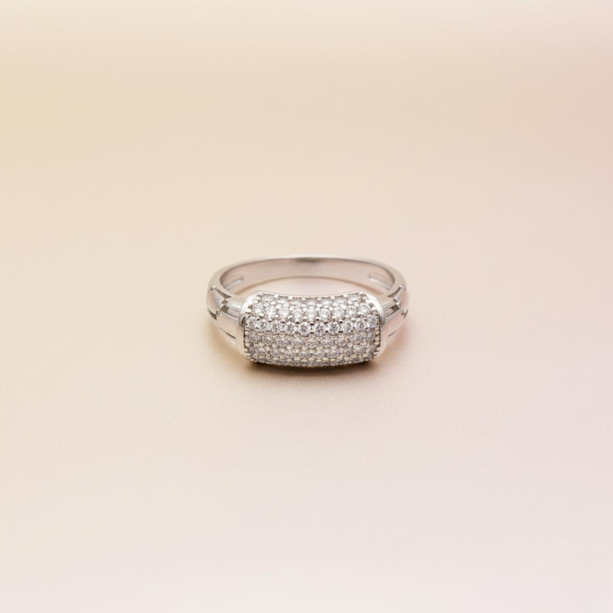 Forevershine Rhodium Plated Cubic Zirconia Adjustable Finger Ring For Women | Crystal Studded Fashion Ring | Party, Wedding & Daily Jewellery