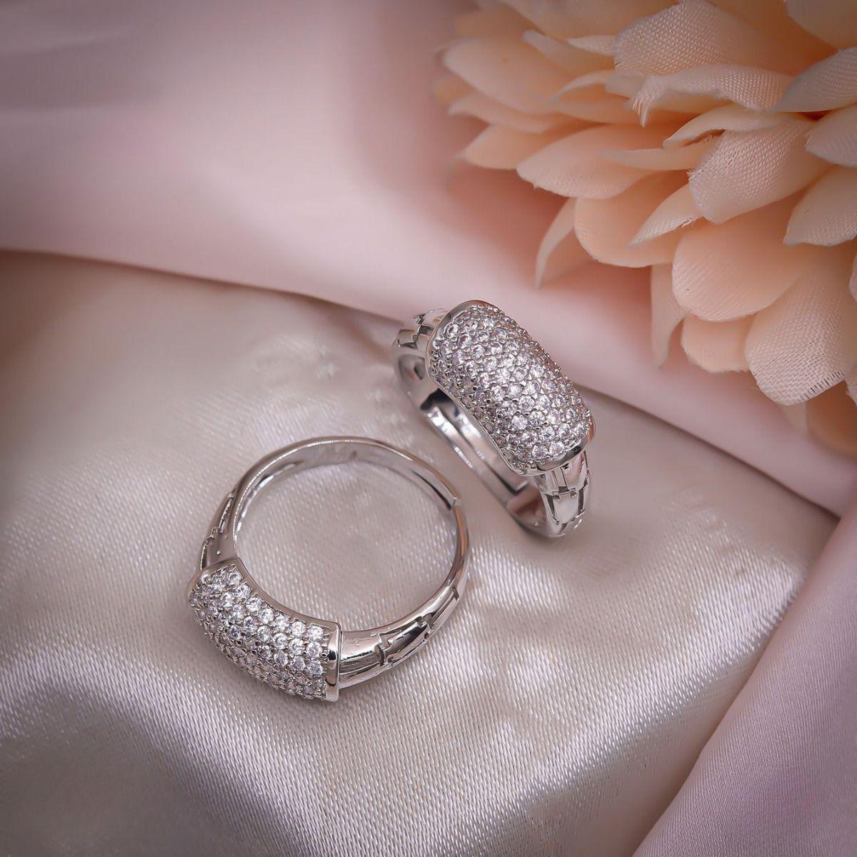 Forevershine Rhodium Plated Cubic Zirconia Adjustable Finger Ring For Women | Crystal Studded Fashion Ring | Party, Wedding & Daily Jewellery - Image 4