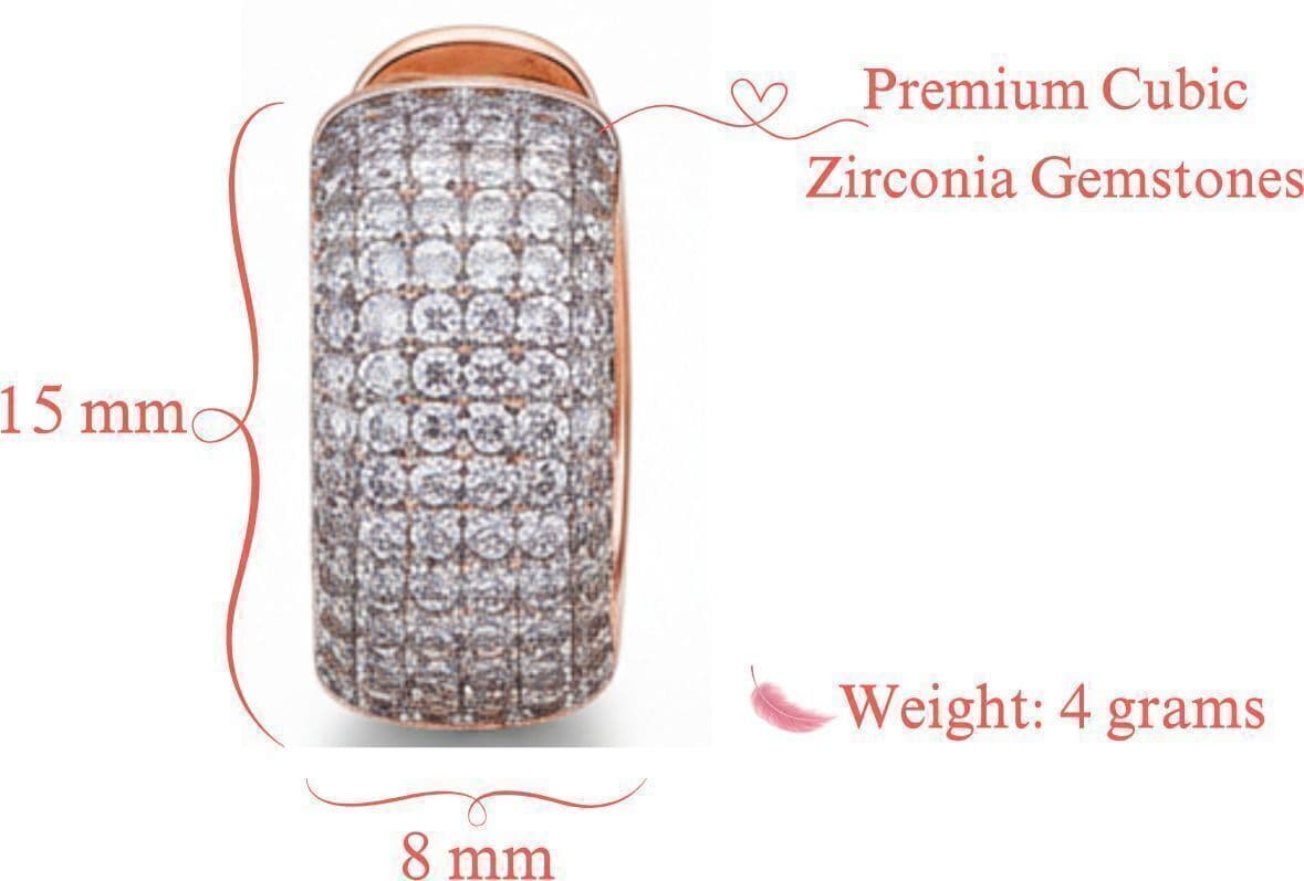 Forevershine Rose Gold Plated Dual Tone Cubic Zirconia Studded Hoop Earrings For Women | Bold Designer Statement Hoops | Premium Party & Wedding Jewellery - Image 4