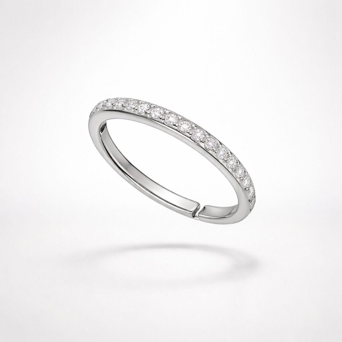 Forevershine Rhodium Plated Cz Stone Adjustable Open Band Ring For Women & Girls - Image 3