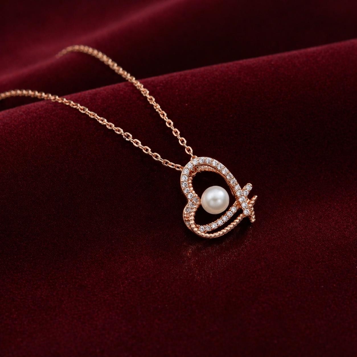 Forevershine Anti Tarnish Rose Gold Bird Necklace With Crystals, Flying Dove Pendant, Delicate Chain Jewelry| Lightweight | Party Jewellery| Gift For Her|skin Friendly & Lead-Free| Hypoallergenic | Tarnish Resistant | Stylish Jewelry For Women & Girls