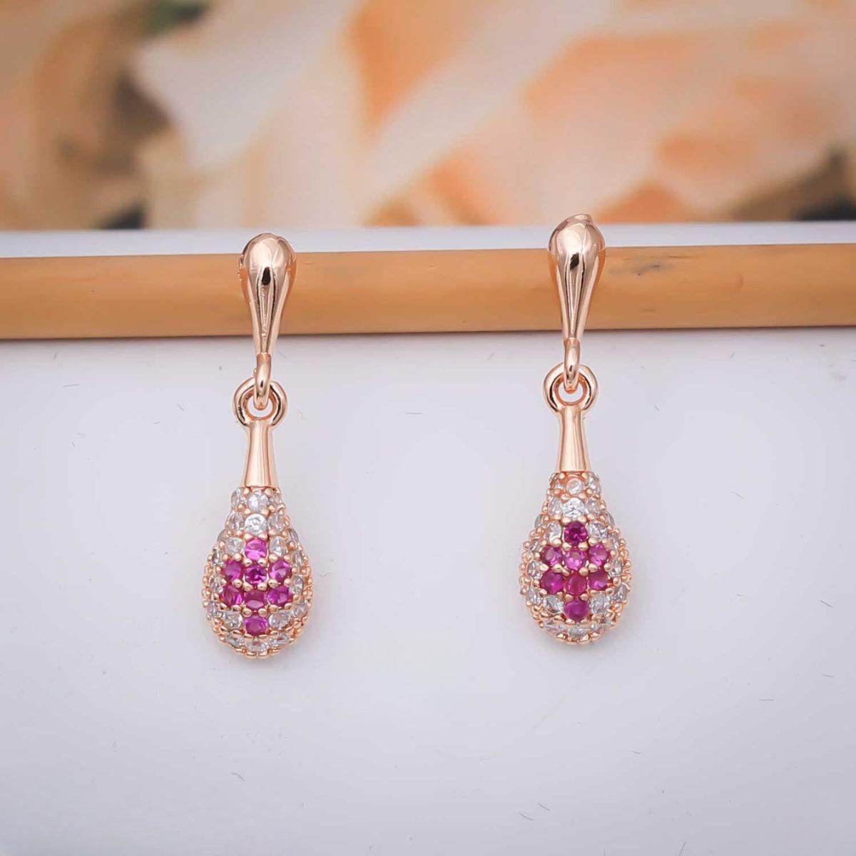 Forevershine Rose Gold & White Alloy American Diamond Cubic Zirconia Floral Minimal Drop Stud Earrings For Women & Girls Fashion Jewellery, Party, Wedding Gift - Image 6
