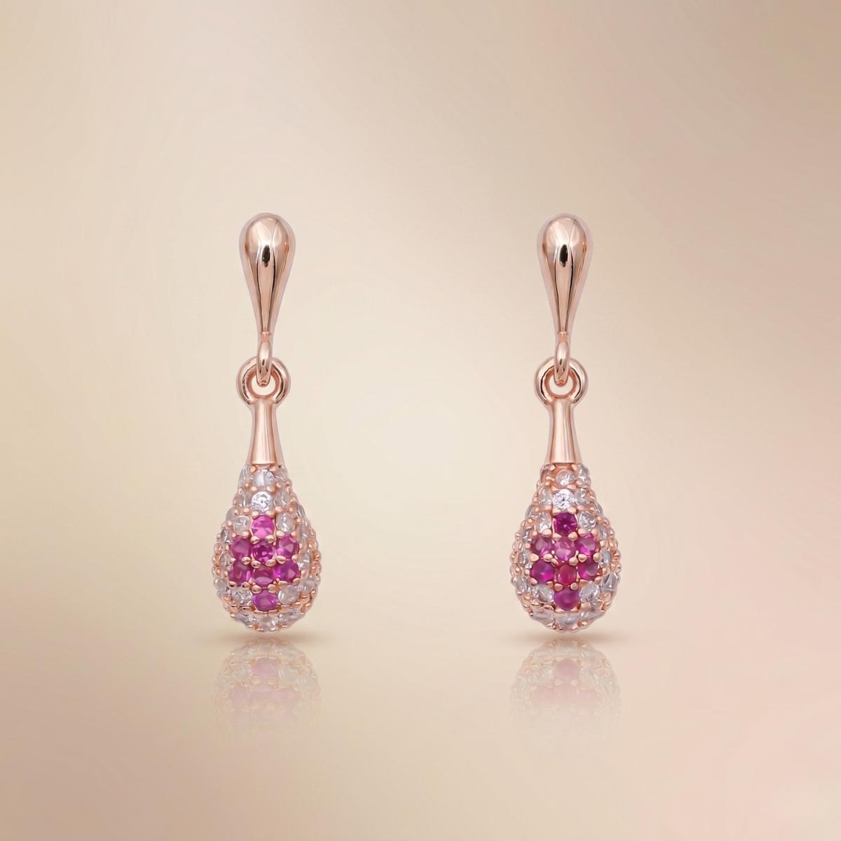 Forevershine Rose Gold & White Alloy American Diamond Cubic Zirconia Floral Minimal Drop Stud Earrings For Women & Girls Fashion Jewellery, Party, Wedding Gift - Image 7