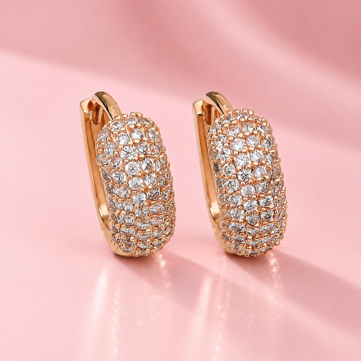 Forevershine Rose Gold Alloy American Diamond Cubic Zirconia Minimal Traditional Bridal Hoop Earrings For Women & Girls Fashion Jewellery, Party, Wedding Gift - Image 6