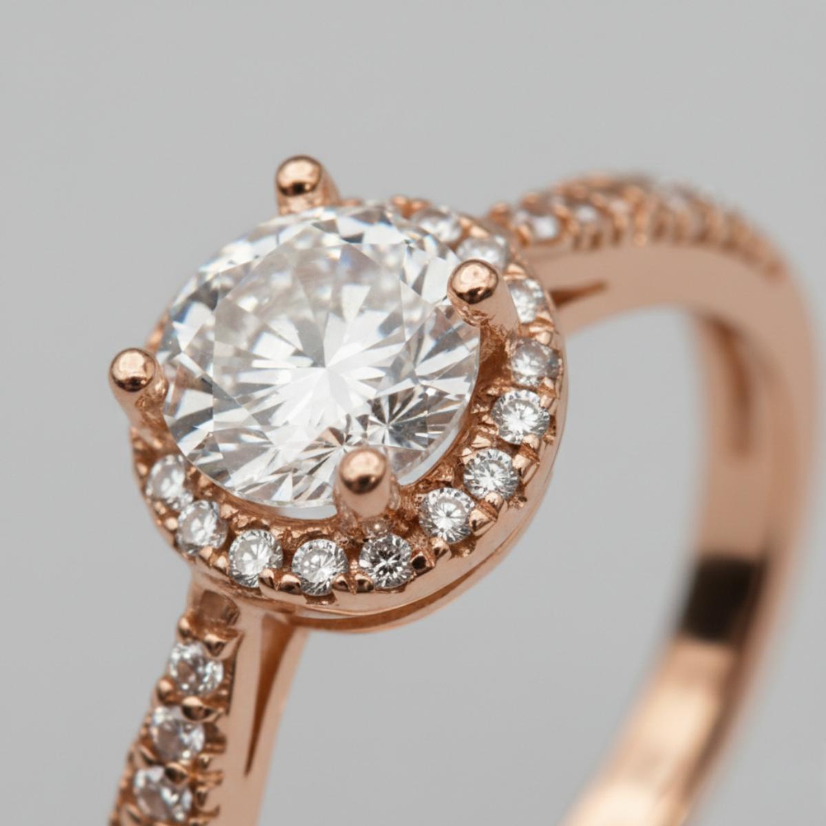 Forevershine Anti Tarnish Rose Gold Rose Gold Plated American Diamond Cubic Zirconia Minimal Solitaire Round Adjustable Ring For Women & Girls Fashion Jewellery, Party, Wedding Gift - Image 5