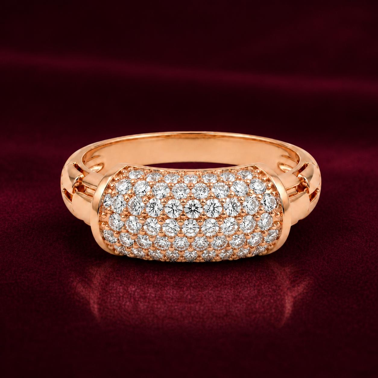 Forevershine Rose Gold & White Rose Gold Plated American Diamond Cubic Zirconia Modern Adjustable Ring For Women & Girls Fashion Jewellery, Party, Wedding Gift