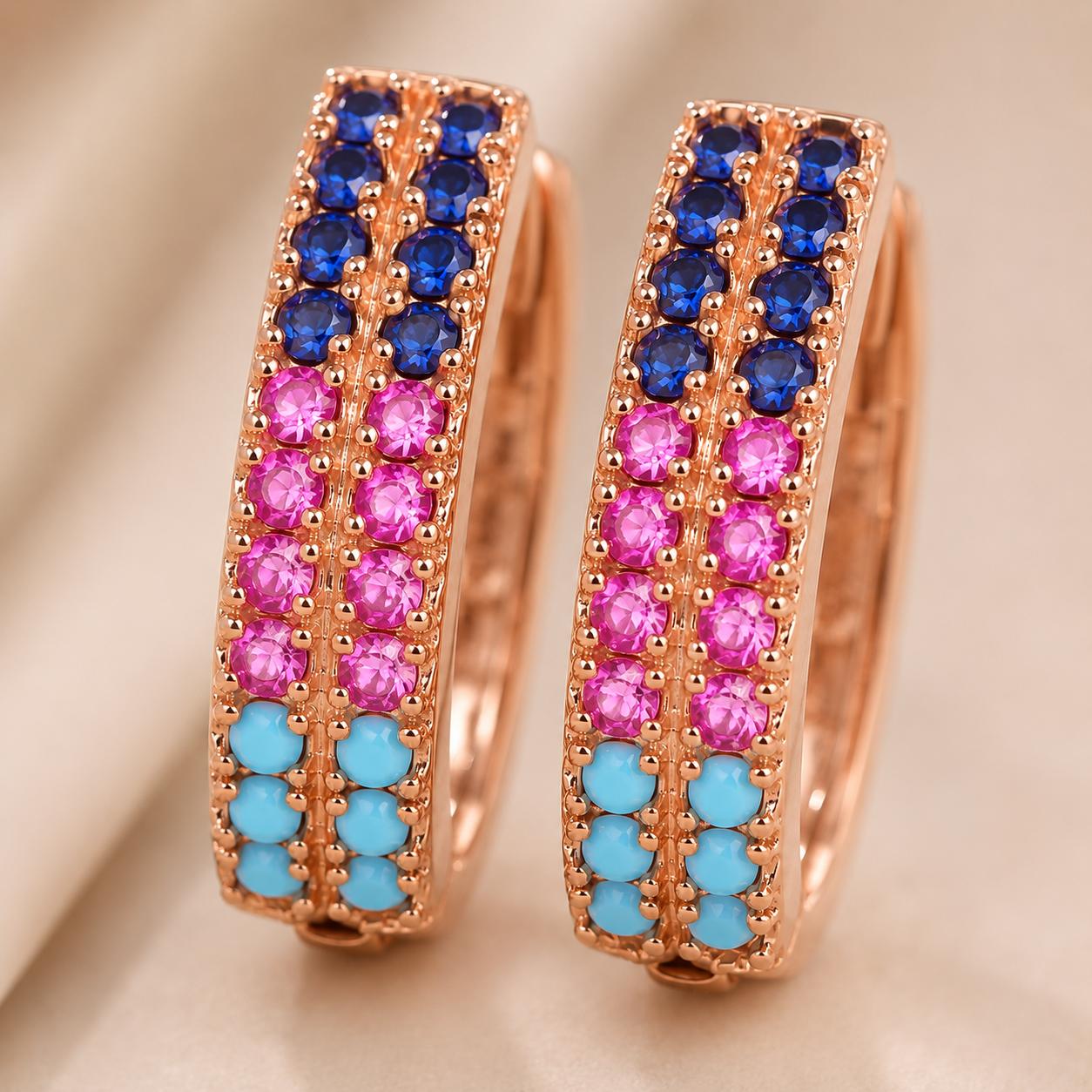 Forevershine Rose Gold Alloy American Diamond Cubic Zirconia Bow Geometric Minimal Hoop Earrings For Women & Girls Fashion Jewellery, Party, Wedding Gift