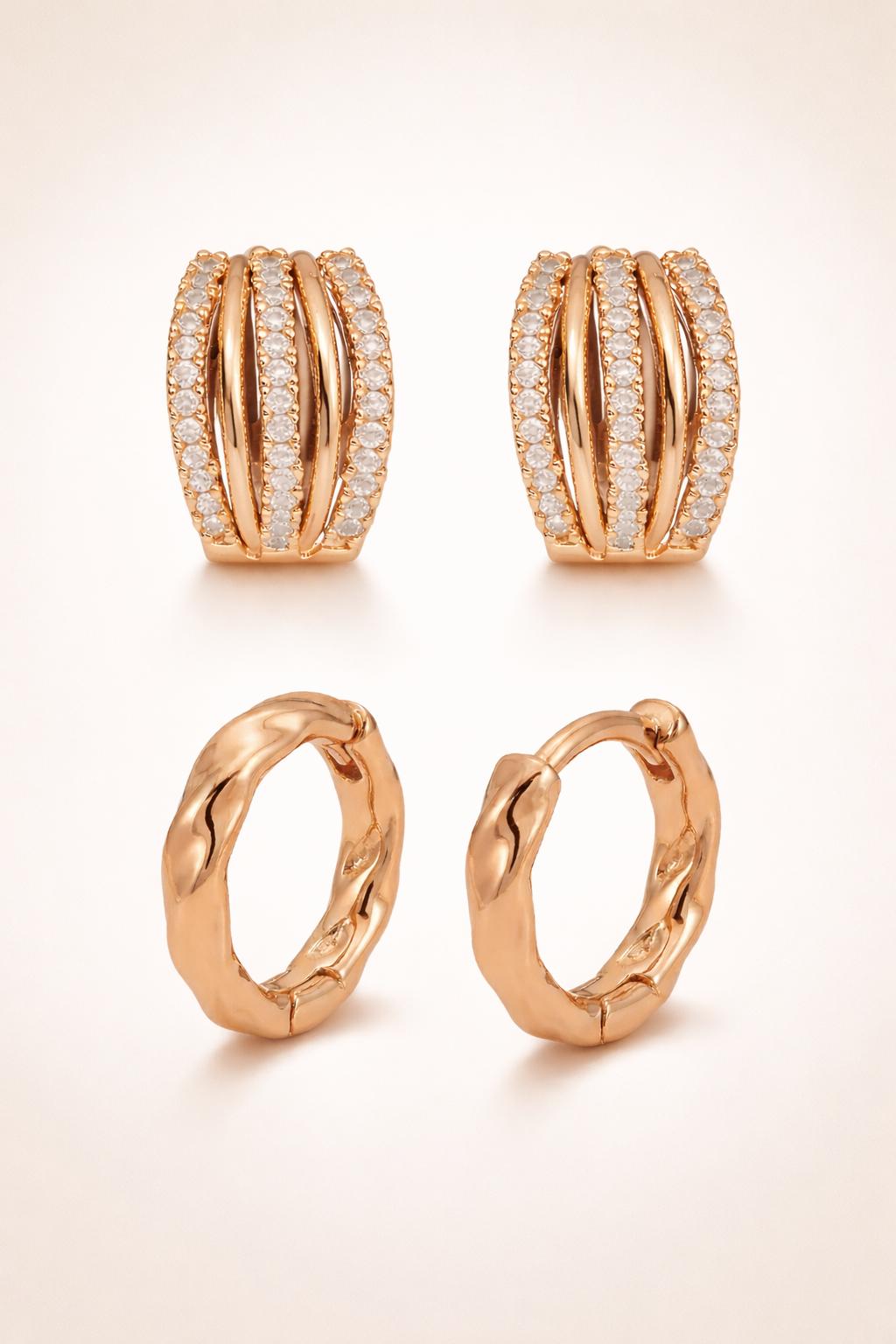 Forevershine Rose Gold Metal American Diamond Cubic Zirconia Classic Traditional Western Hoop Earrings For Women & Girls Fashion Jewellery, Party, Wedding Gift - Image 5