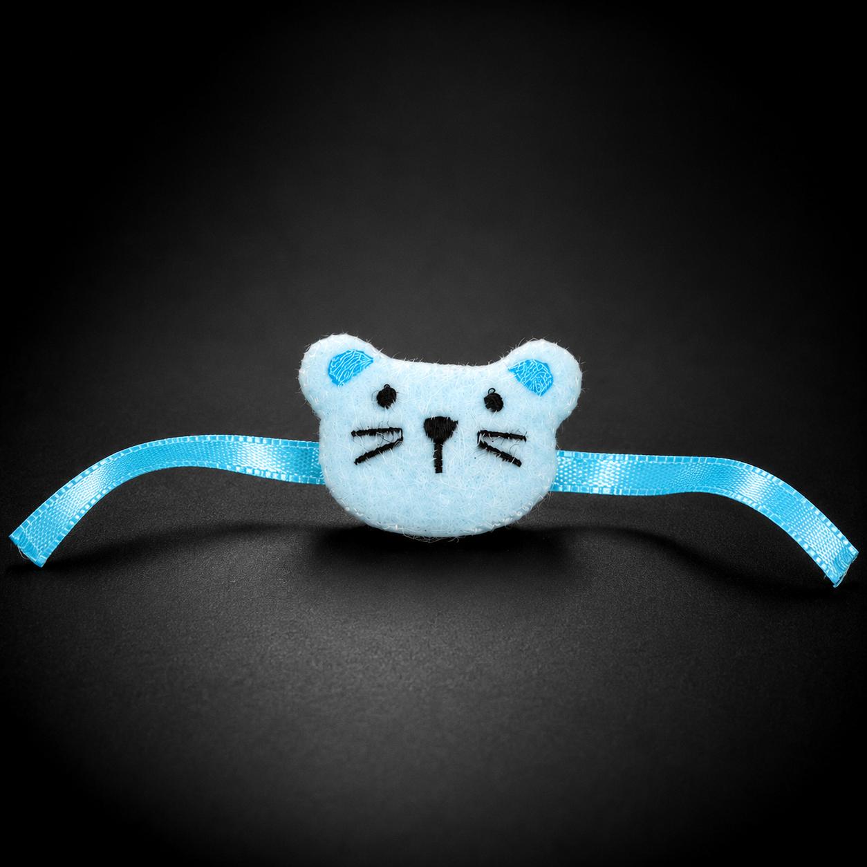 Blue Cute Cat Kids Rakhi Soft Plush Rakhi For Boys - Image 7