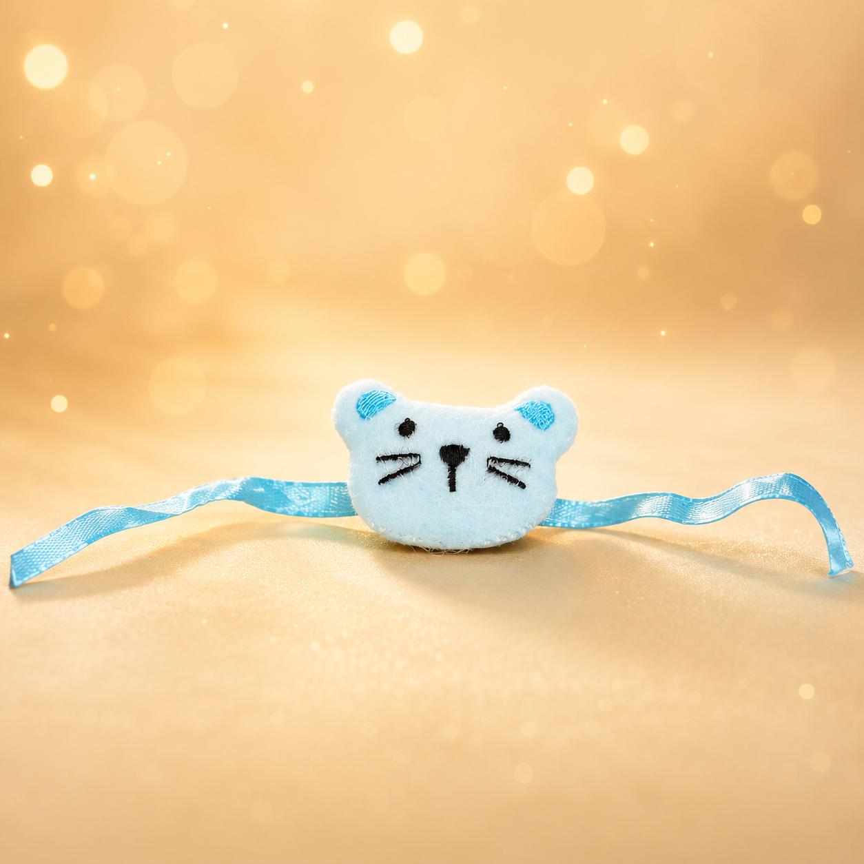 Blue Cute Cat Kids Rakhi Soft Plush Rakhi For Boys - Image 8