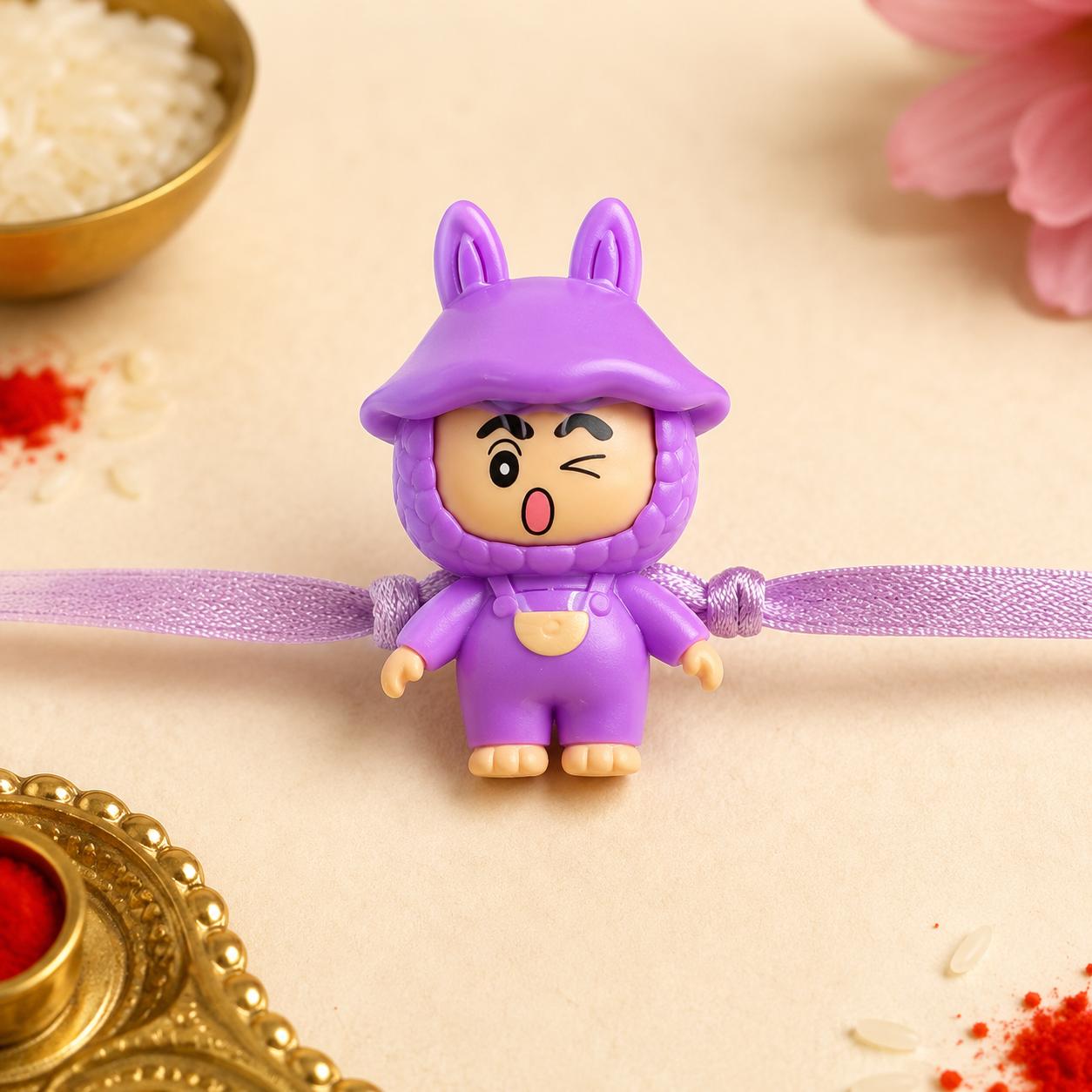 Kids Shinchan Face Changing Toy Rakhi With Magic Button (pack Of 1)