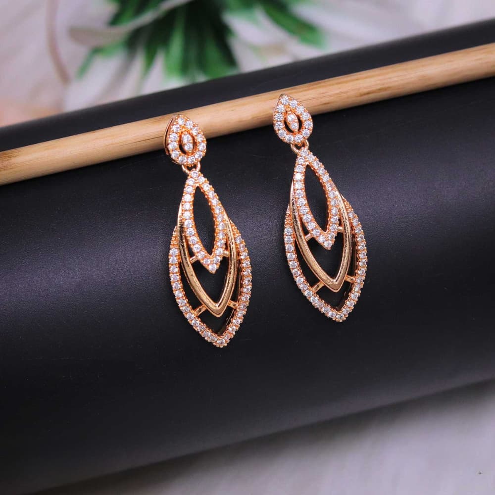 Forevershine Rose Gold Plated Ad Drop Earrings For Women - Image 8