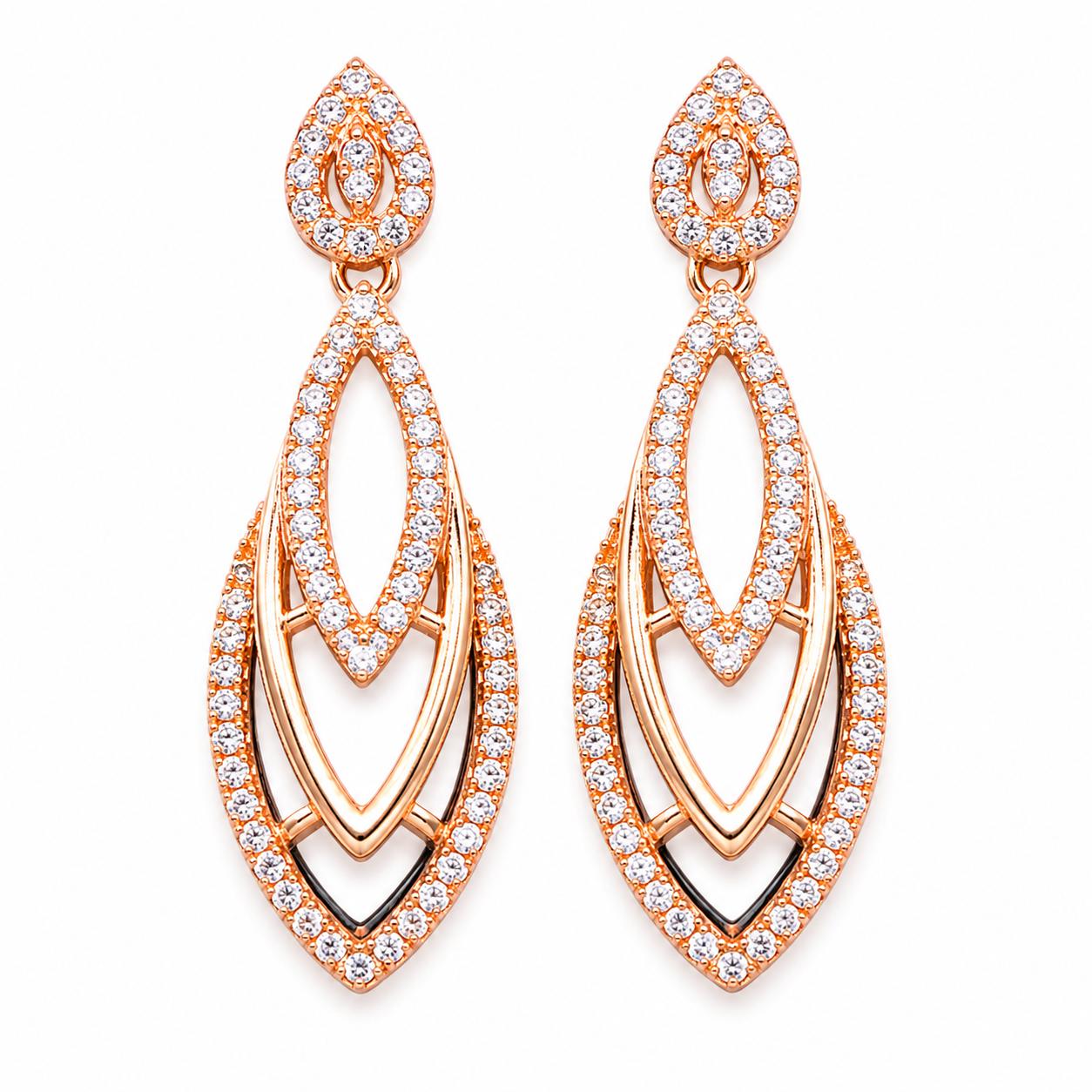 Forevershine Rose Gold Plated Ad Drop Earrings For Women - Image 9