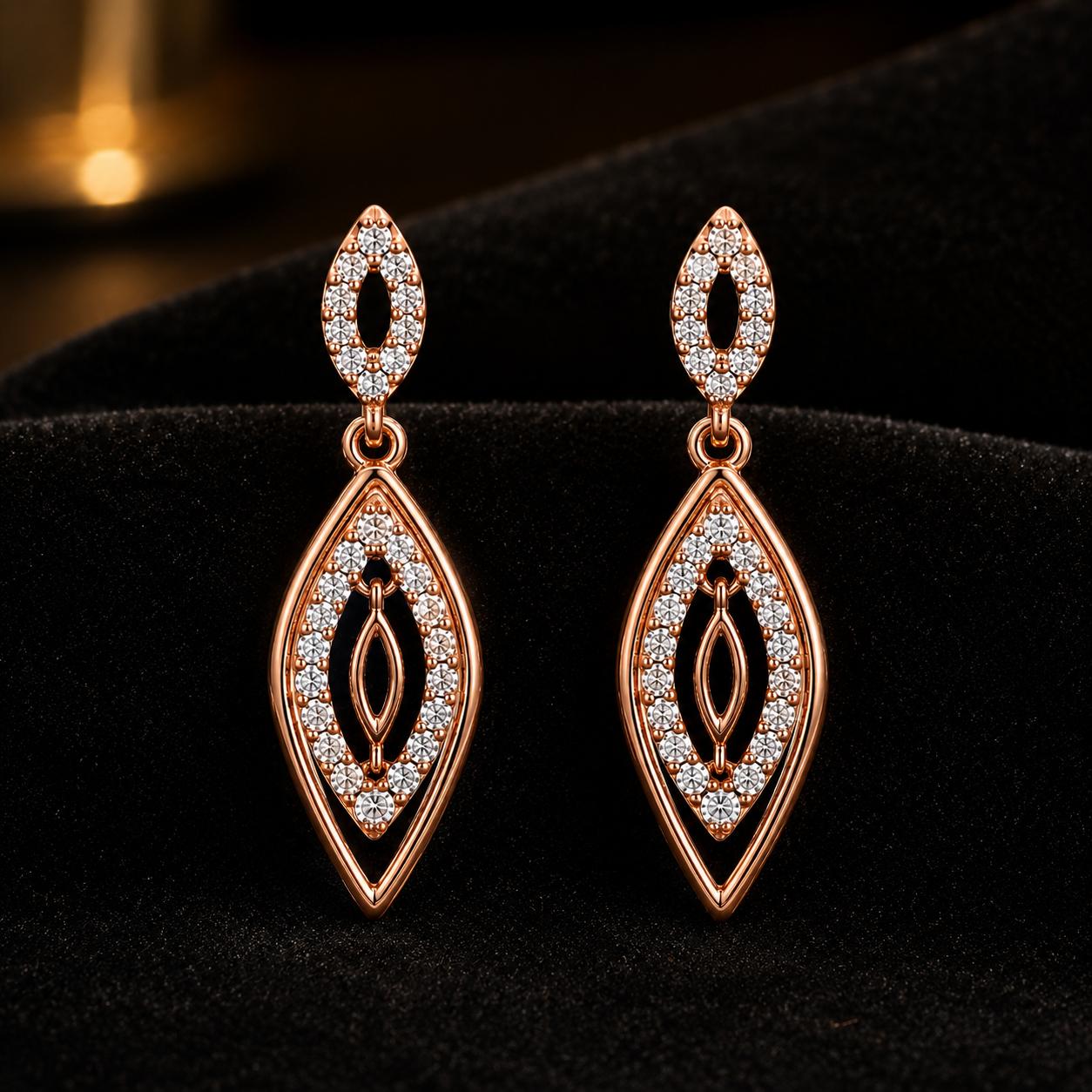 Forevershine Rose Gold Plated Ad Drop Earrings For Women & Girls - Image 4