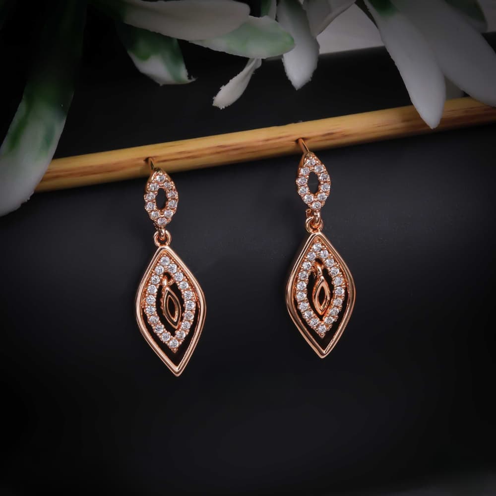 Forevershine Rose Gold Plated Ad Drop Earrings For Women & Girls - Image 10