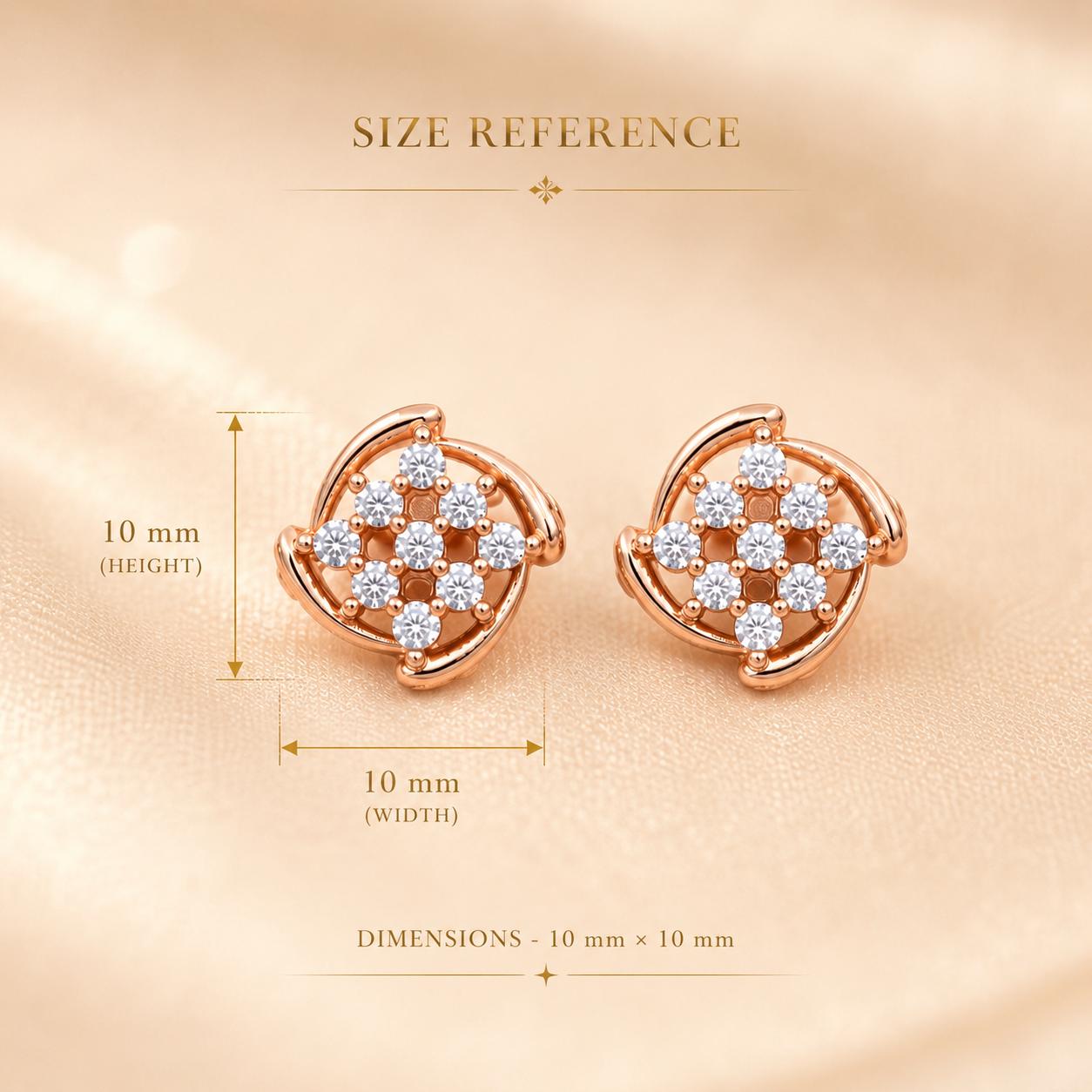 Forevershine Rose Gold Plated Ad Floral Stud Earrings For Women - Image 7