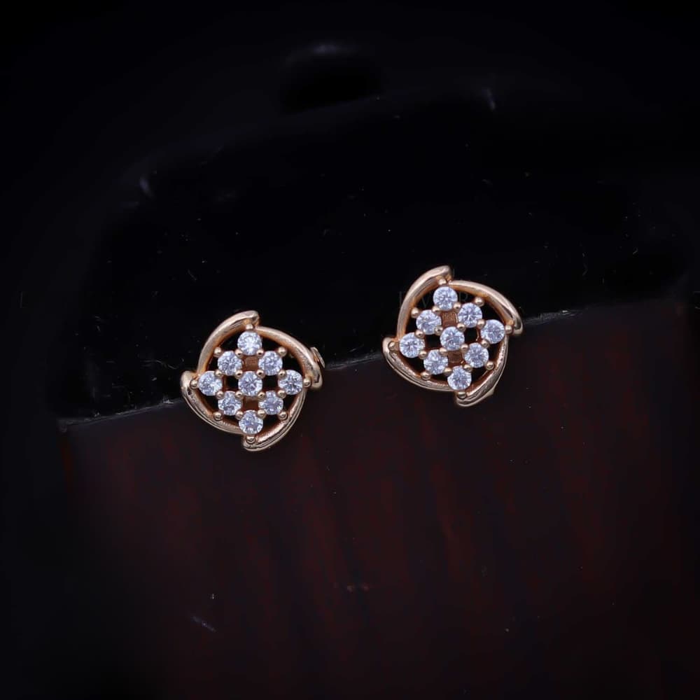 Forevershine Rose Gold Plated Ad Floral Stud Earrings For Women - Image 9