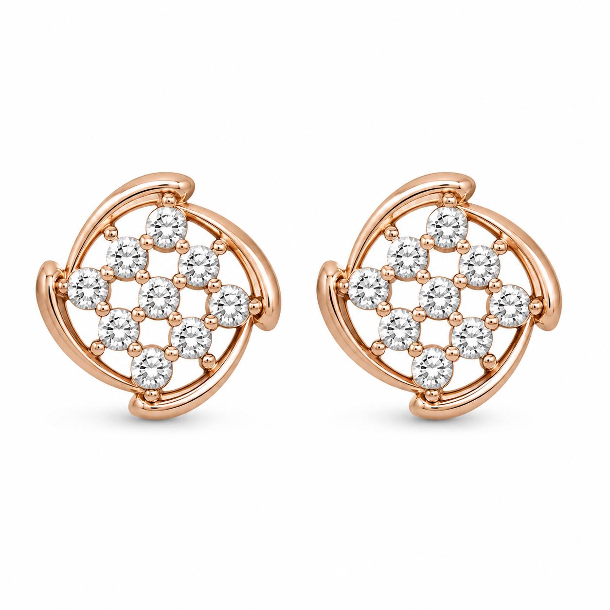 Forevershine Rose Gold Plated Ad Floral Stud Earrings For Women - Image 10