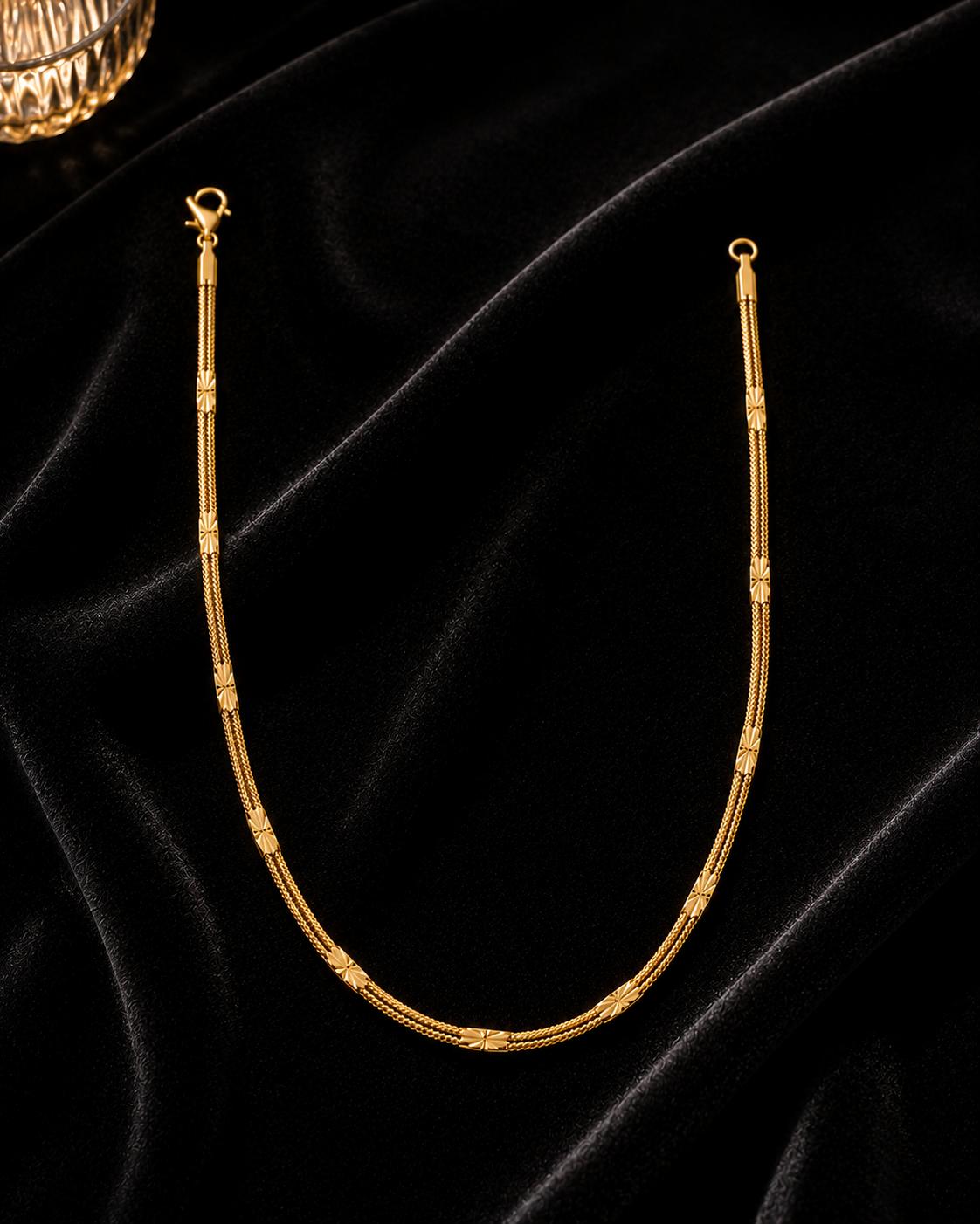Forevershine Gold Plated Pattern Snake Chain Necklace For Women & Men - Image 2