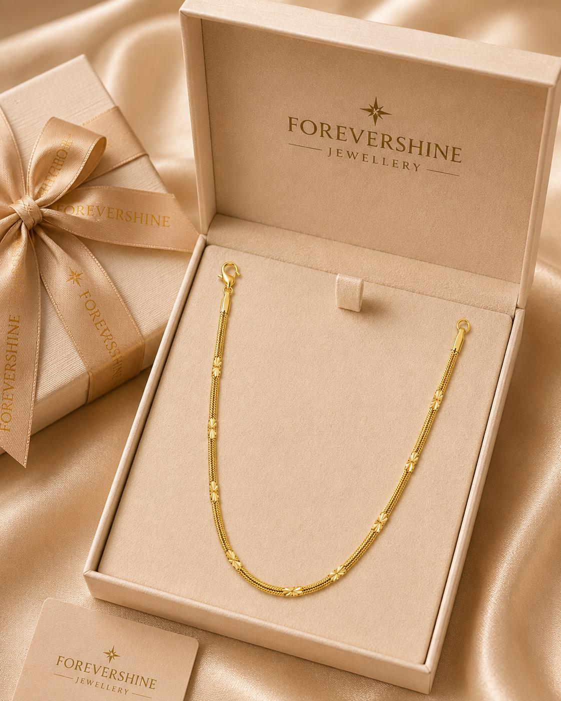 Forevershine Gold Plated Pattern Snake Chain Necklace For Women & Men - Image 7