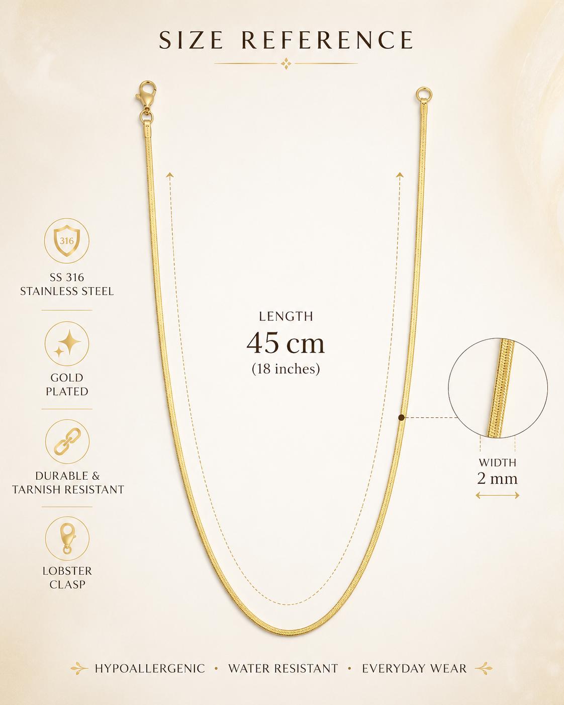 Forevershine Gold Plated Snake Chain Necklace For Women & Men - Image 6
